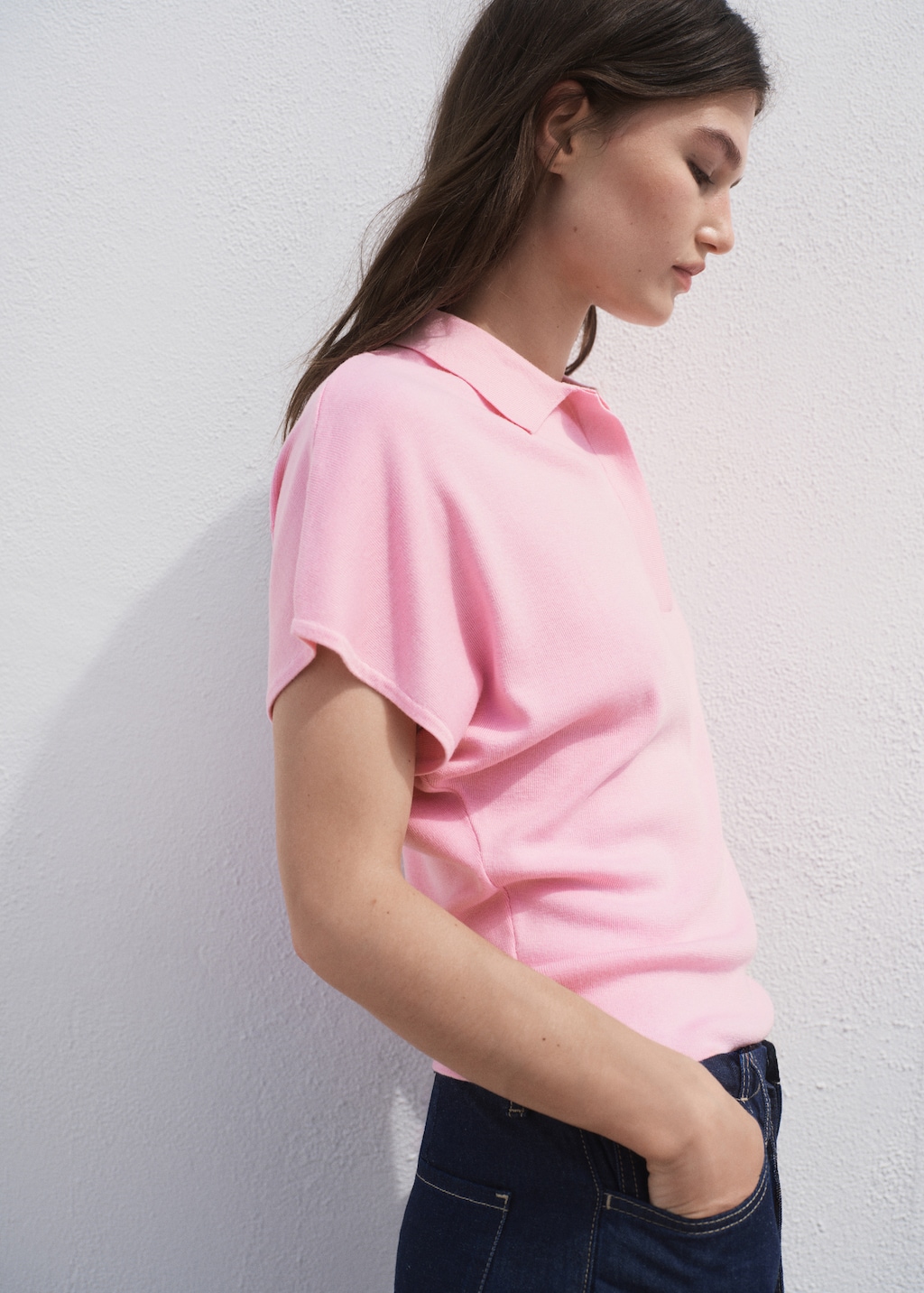 Jersey cuello polo manga corta