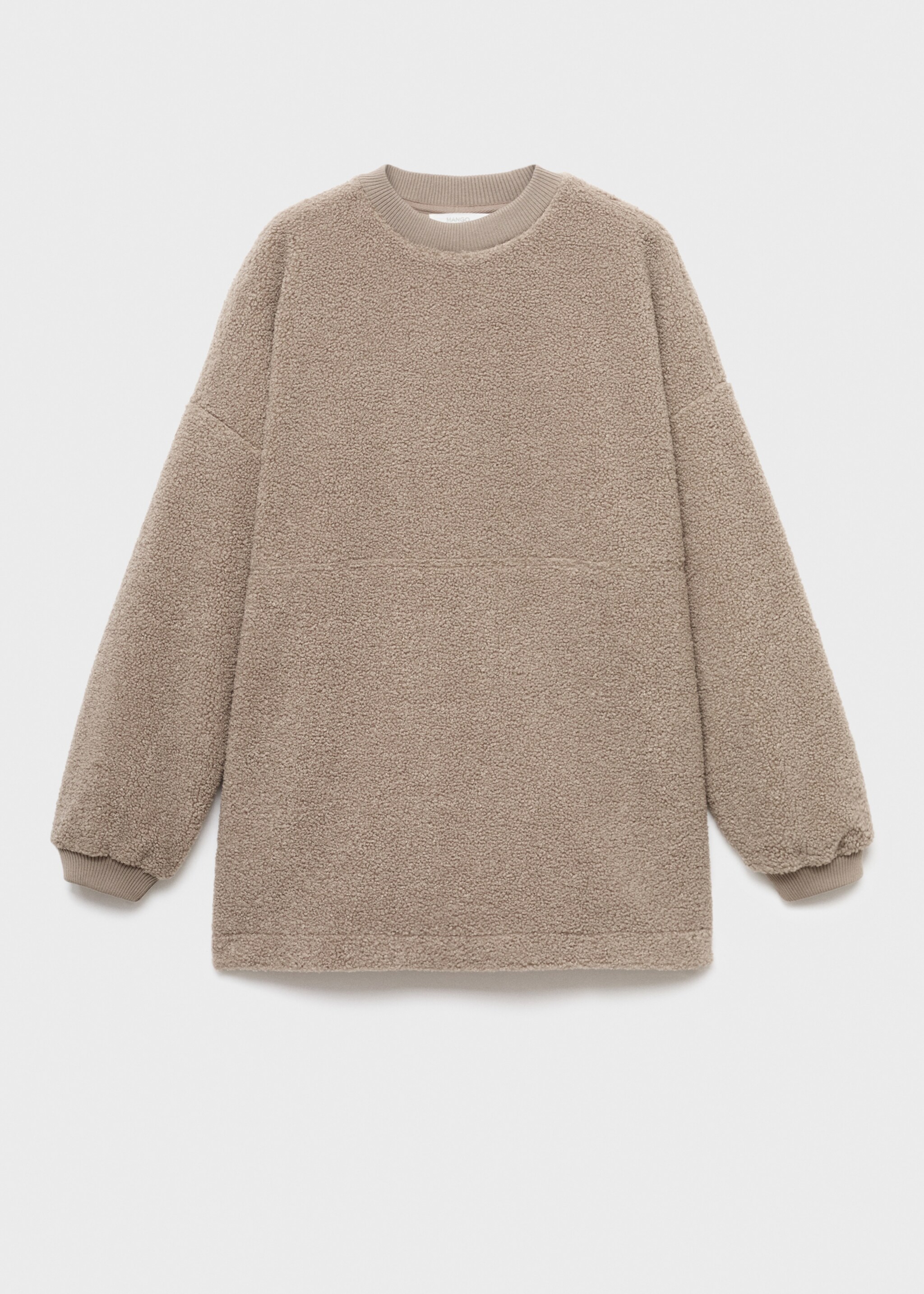 Shearling pyjama sweatshirt - Article without model, Medium Brown. Ref: 17014106-00.