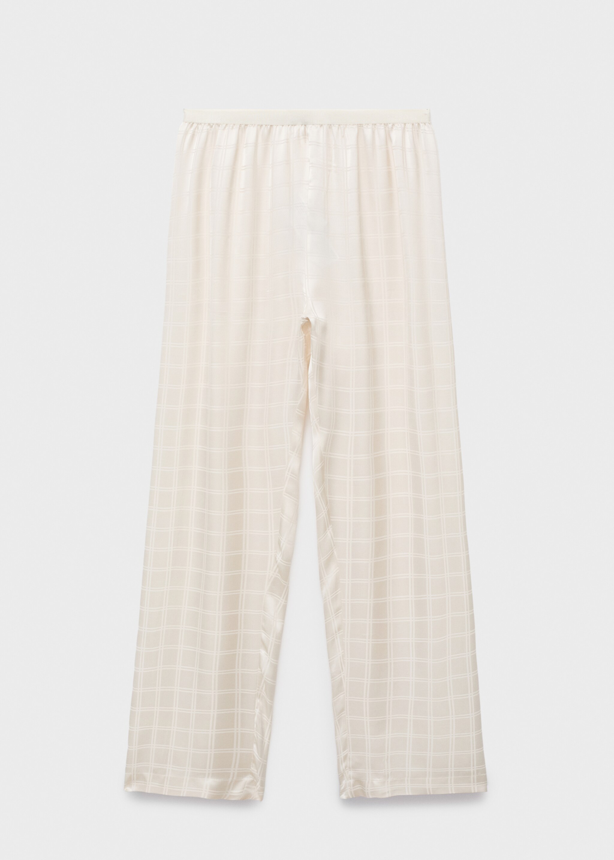 Rayon check pyjama trousers - Article without model, Ivory White. Ref: 17014111-00.