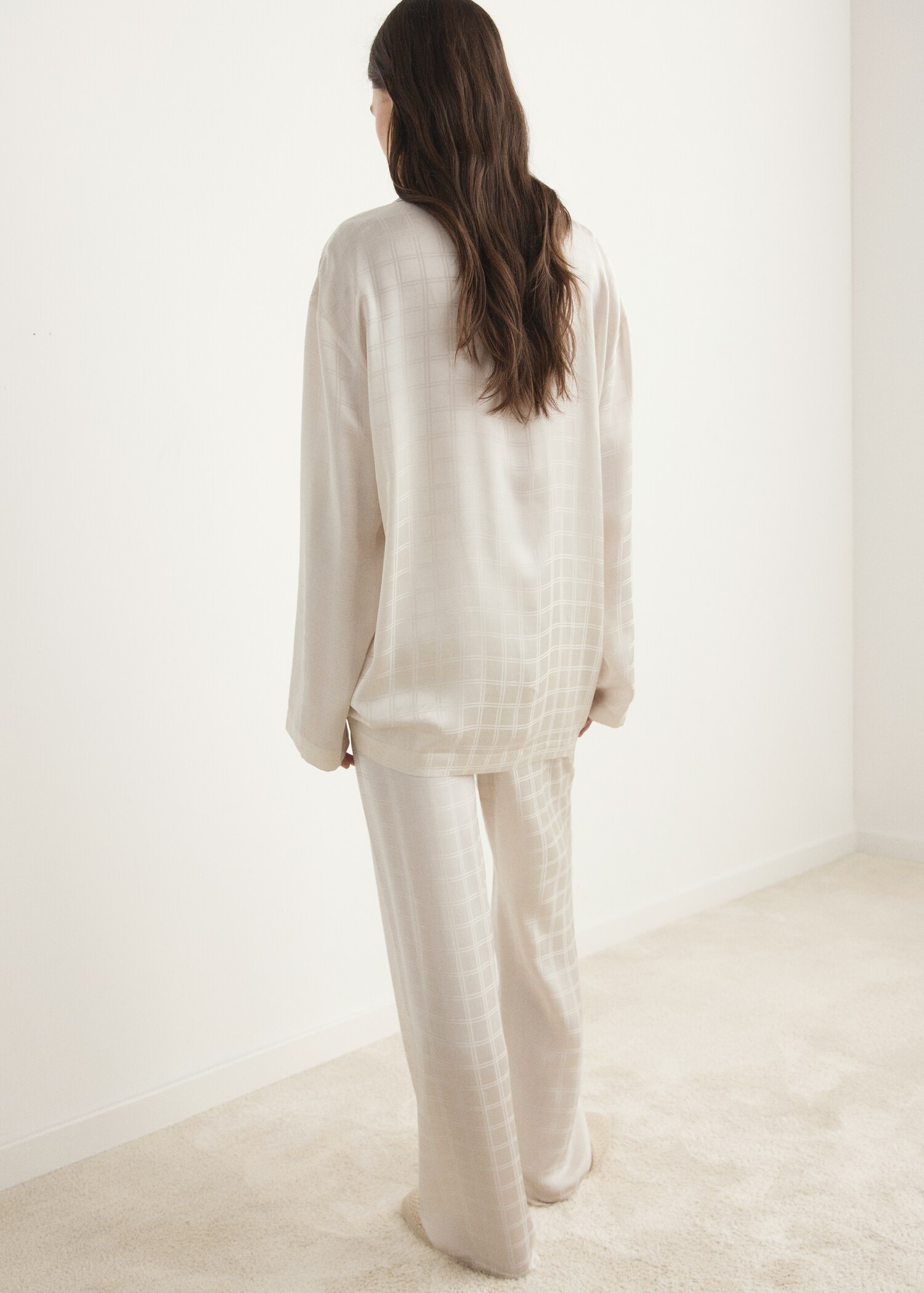 Rayon check pyjama trousers - Reverse of the article