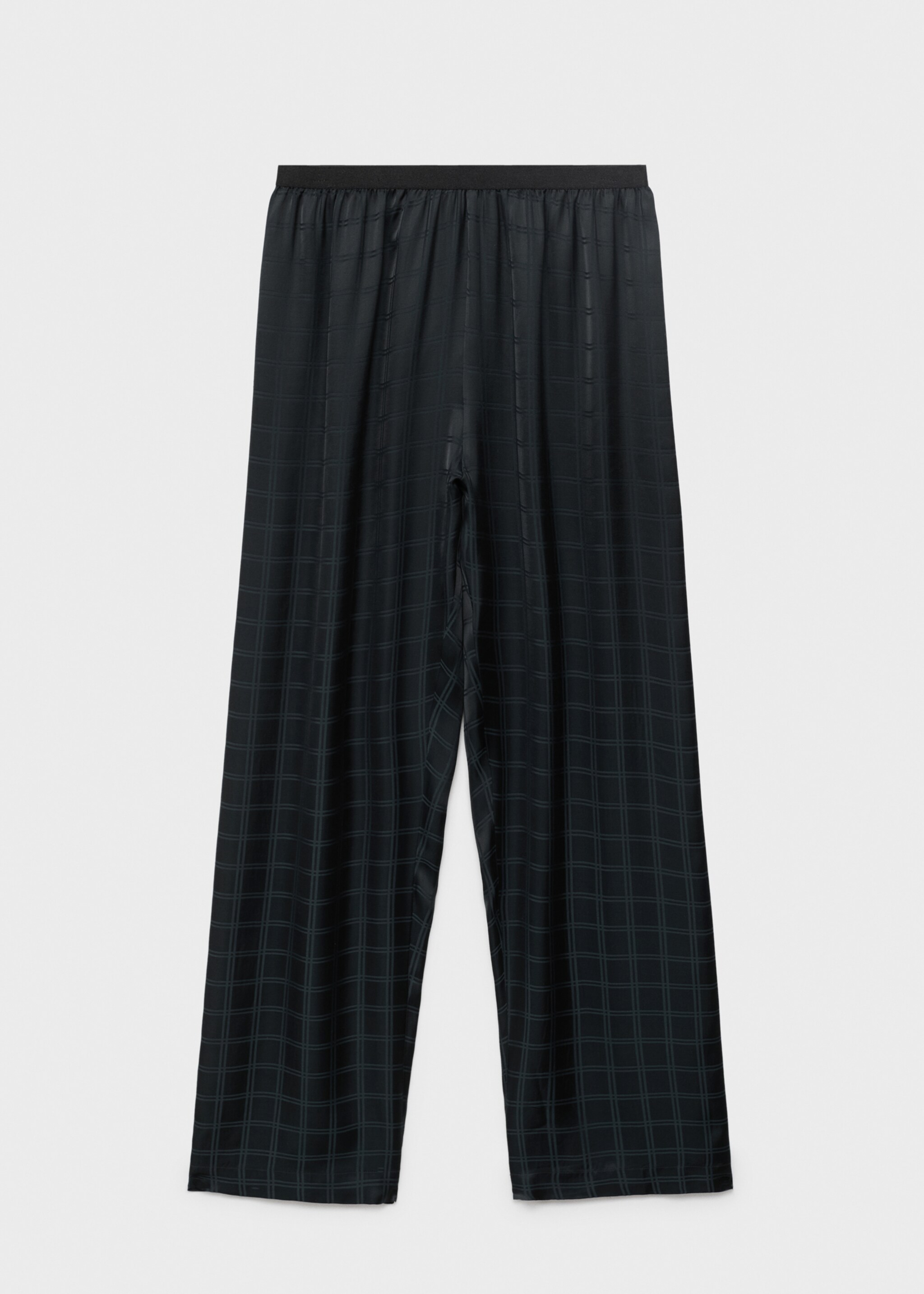 Rayon check pyjama trousers - Article without model, Black. Ref: 17014111-00.