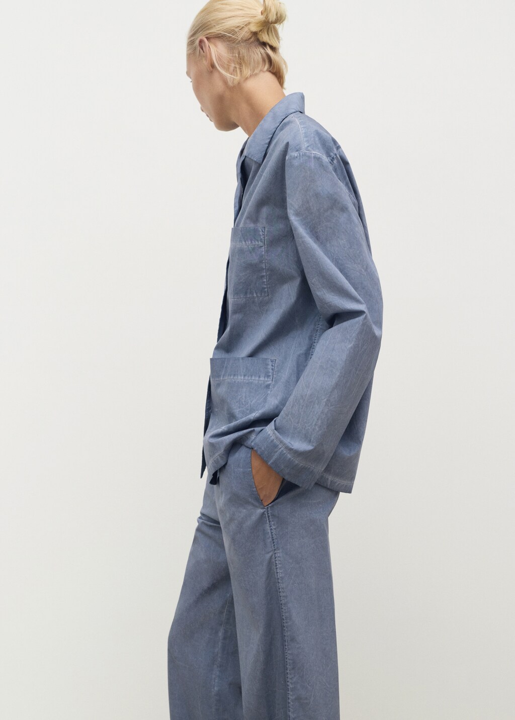 Garment-dyed cotton long pants - image 4