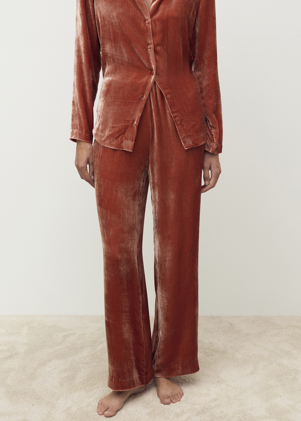 Silk velvet pants