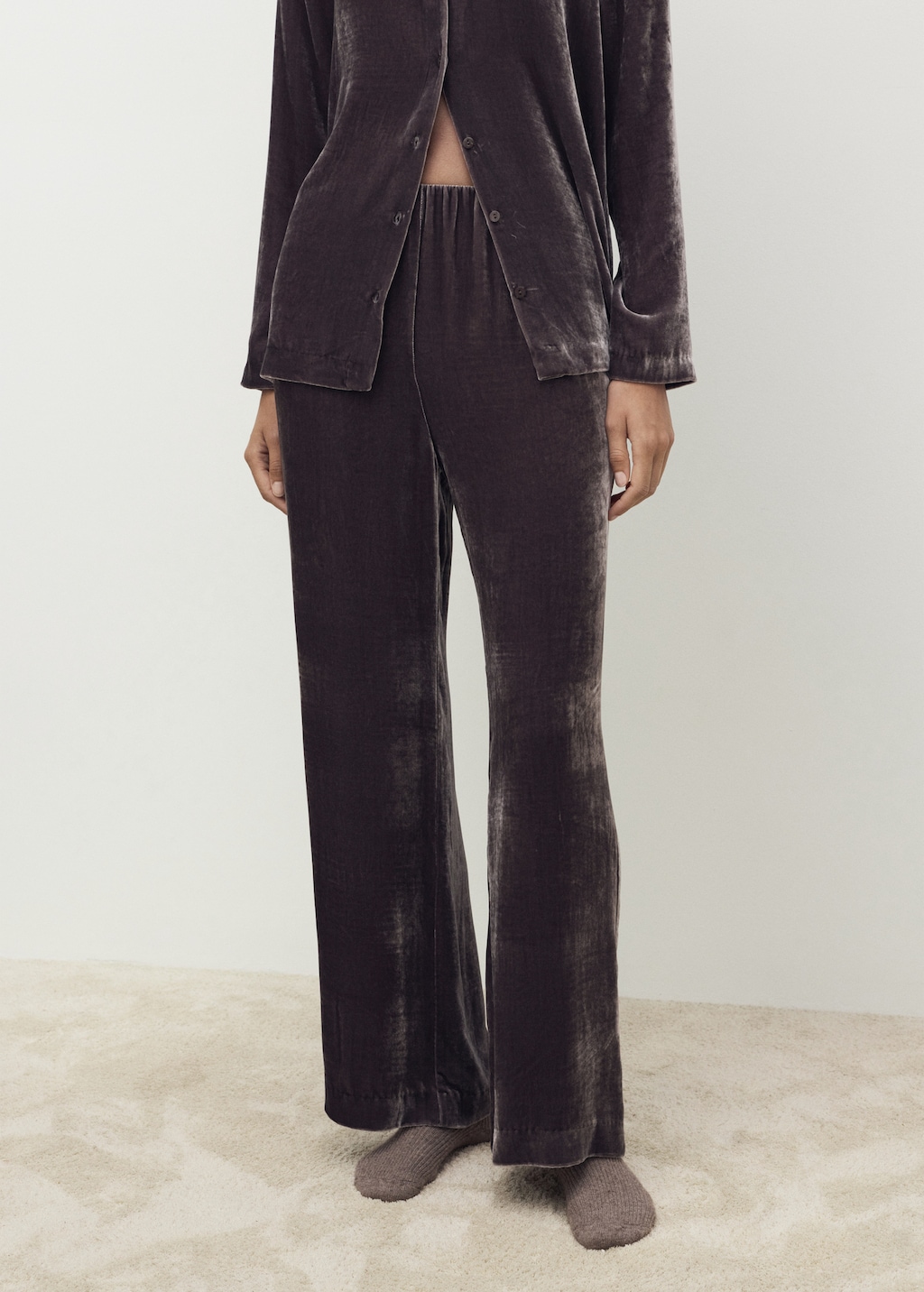 Silk velvet pants