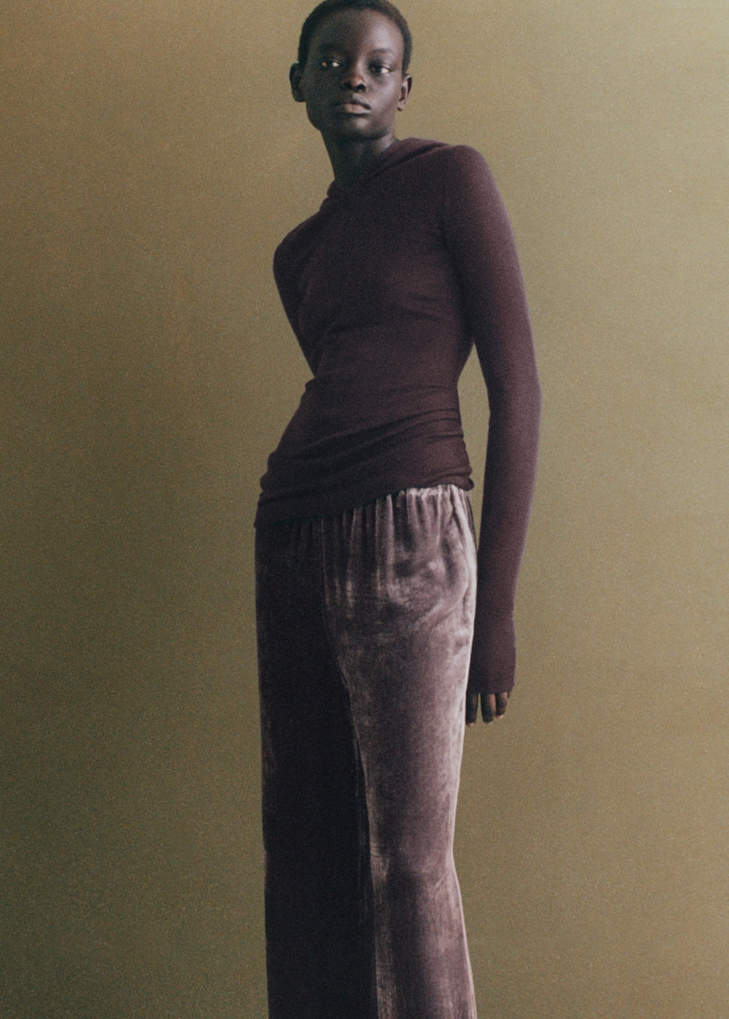 Silk velvet pants