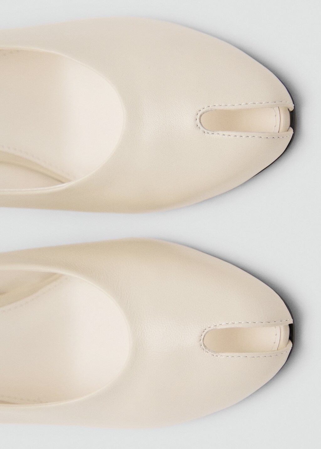 Leather peep-toe high-heeled shoes