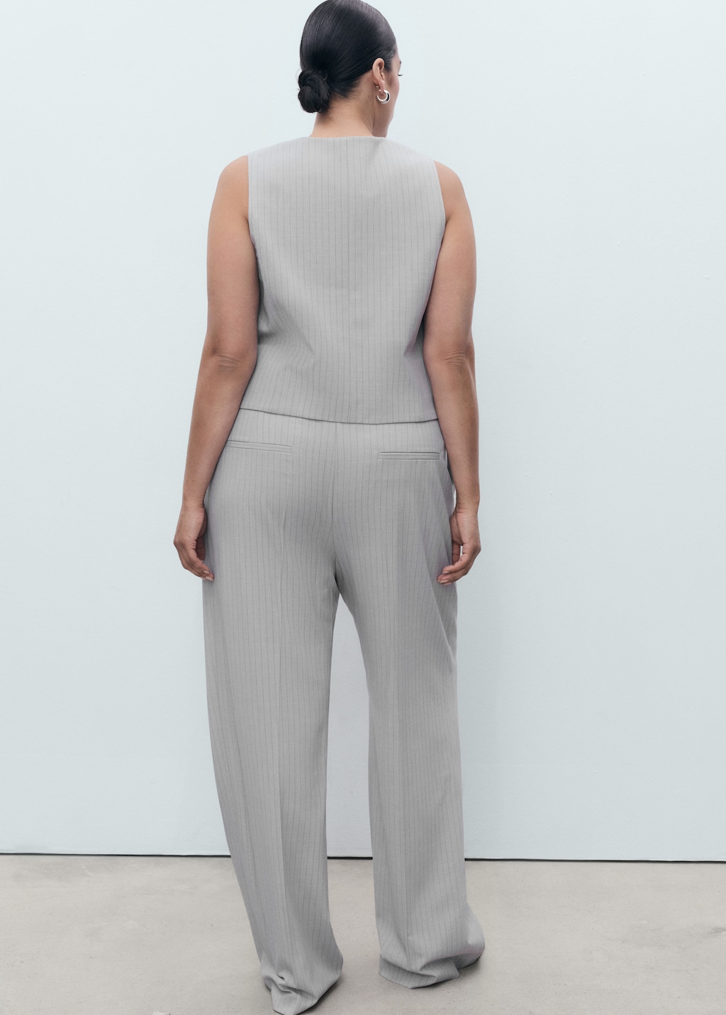 Pinstripe suit trousers