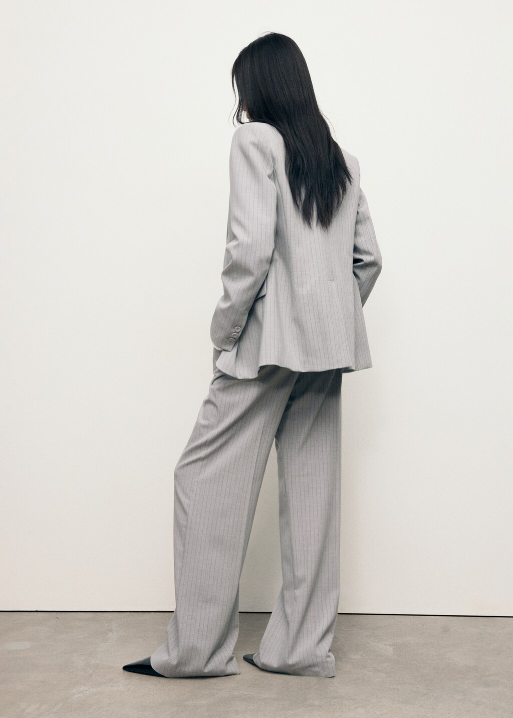 Pinstripe suit trousers - image 3