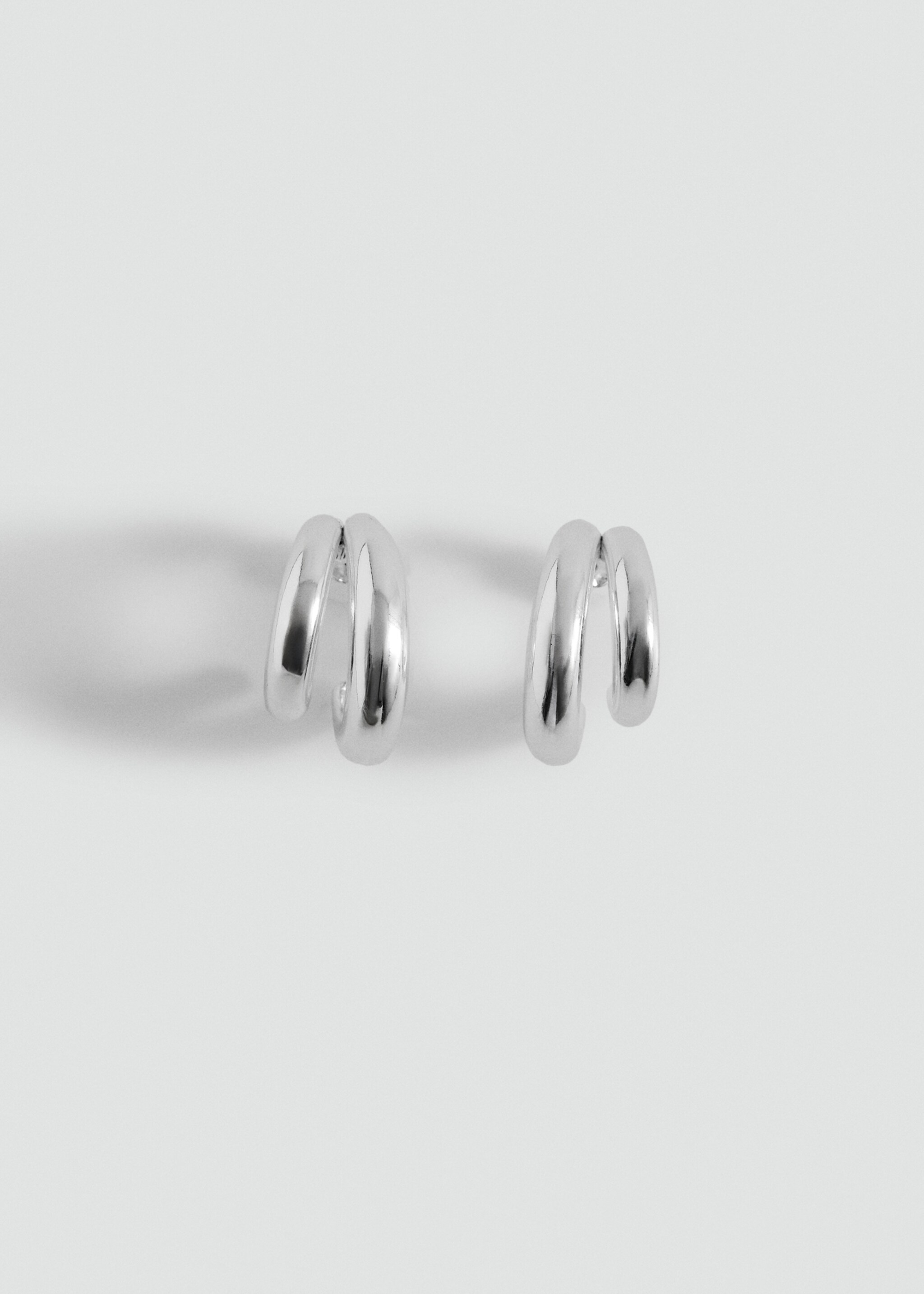 Double hoop earrings - Article without model, Silver. Ref: 17014128-00.