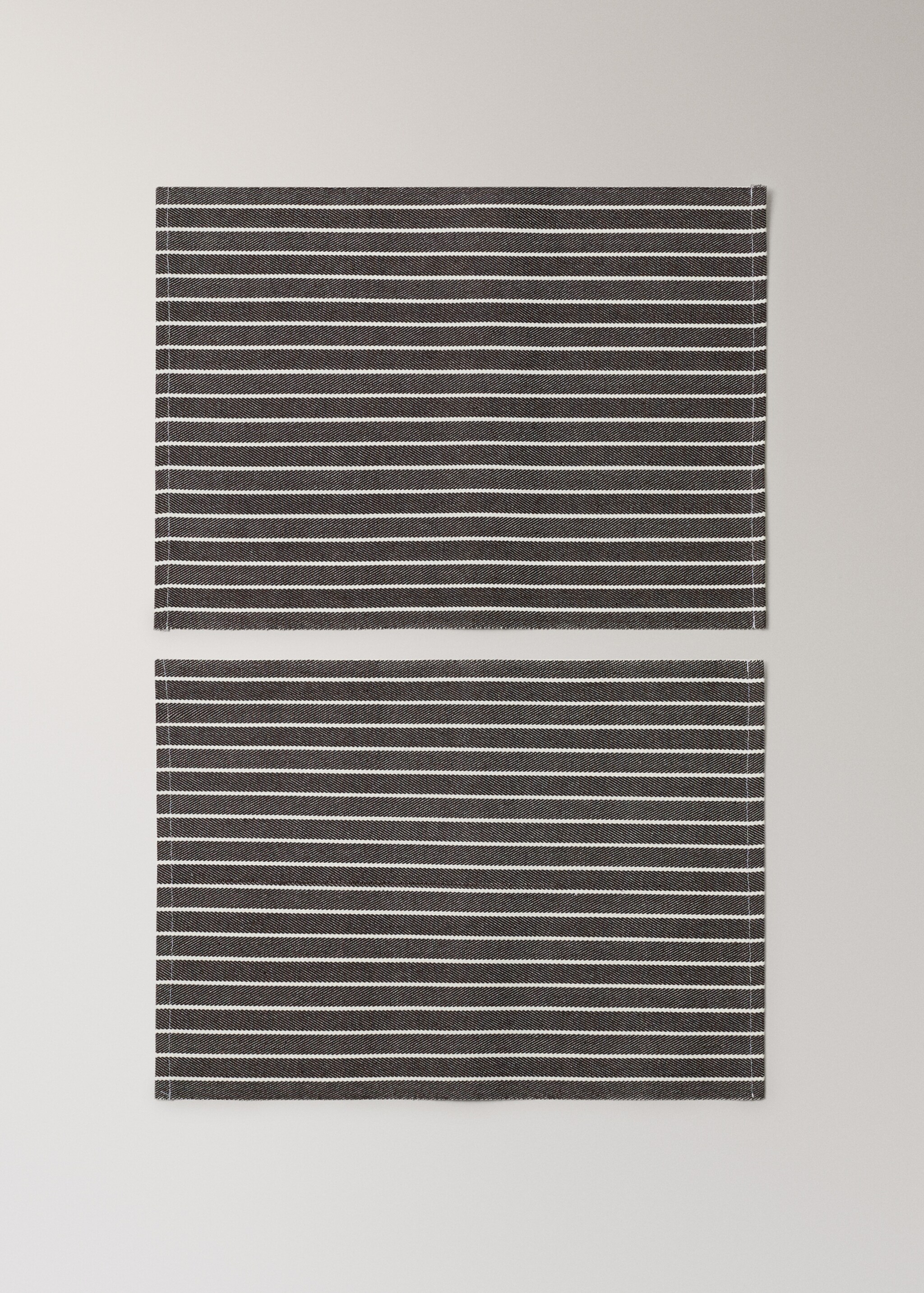Cotton striped placemats - Article without model, Brown. Ref: 17014129-00.