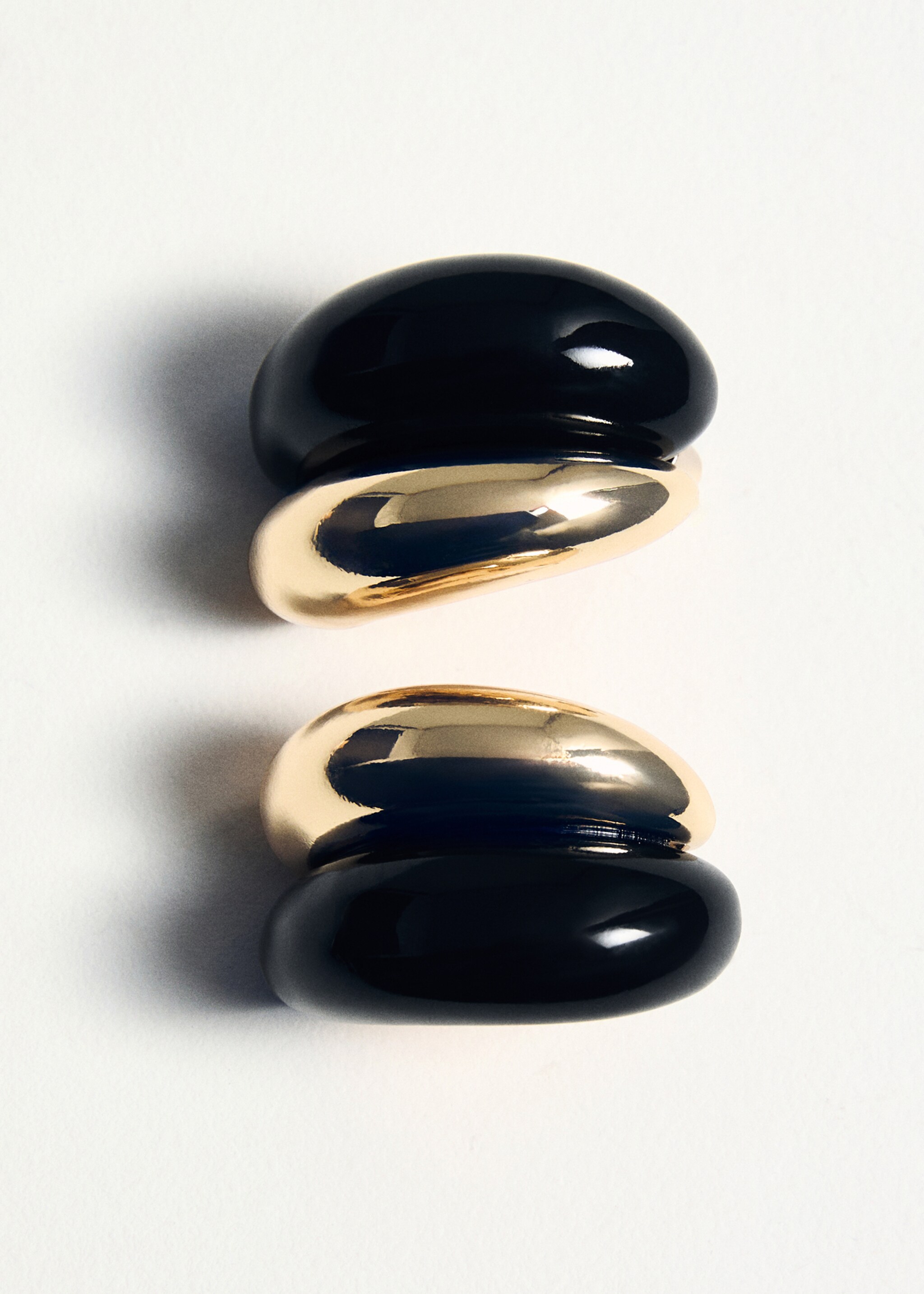 Mixed resin earrings - Details of the article 5, Gold. Ref: 17014135-00.
