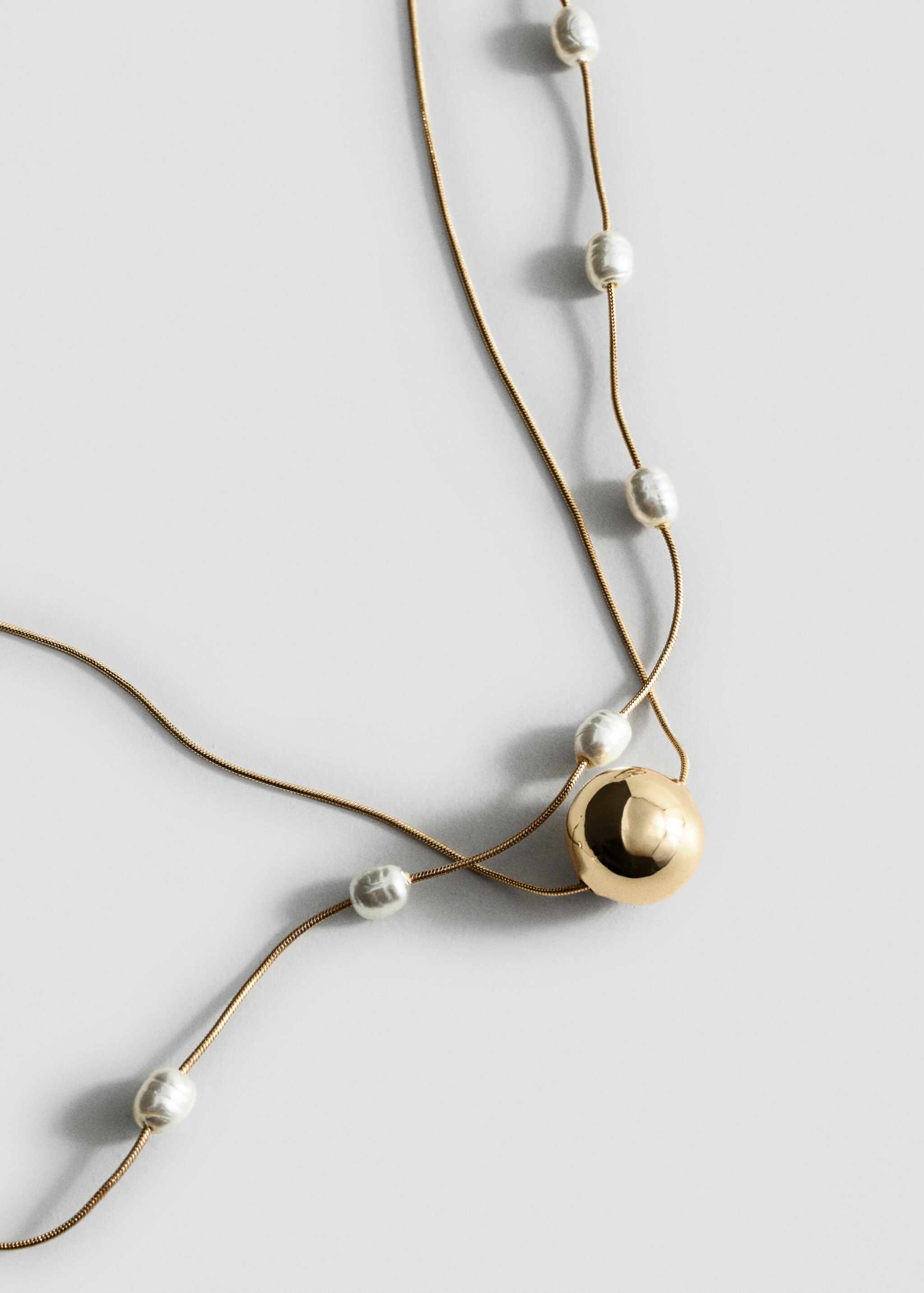 Mixed double necklace - Medium plane, Gold. Ref: 17014136-00.