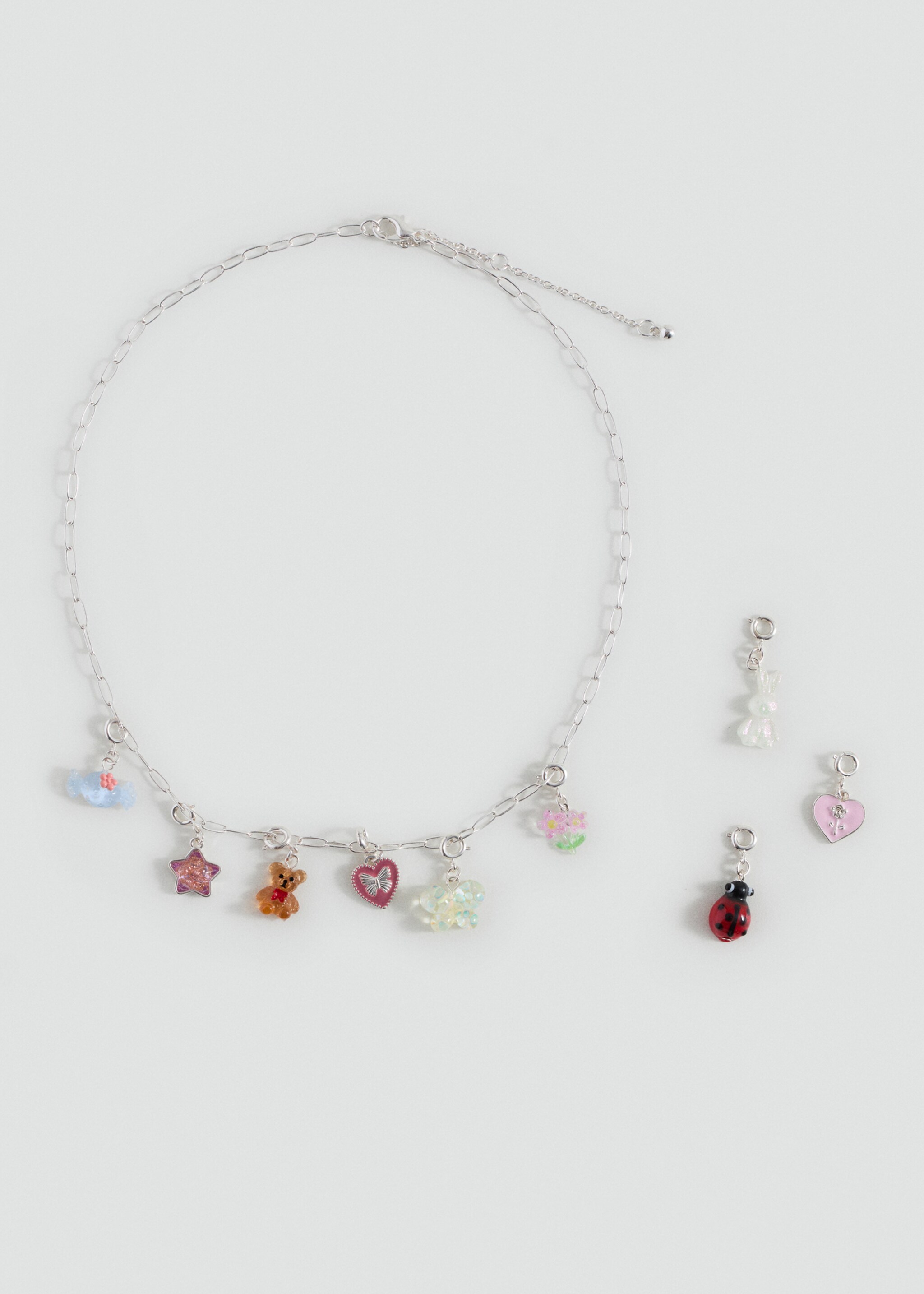 Mixed bead necklace - Medium plane, Silver. Ref: 17014138-00.