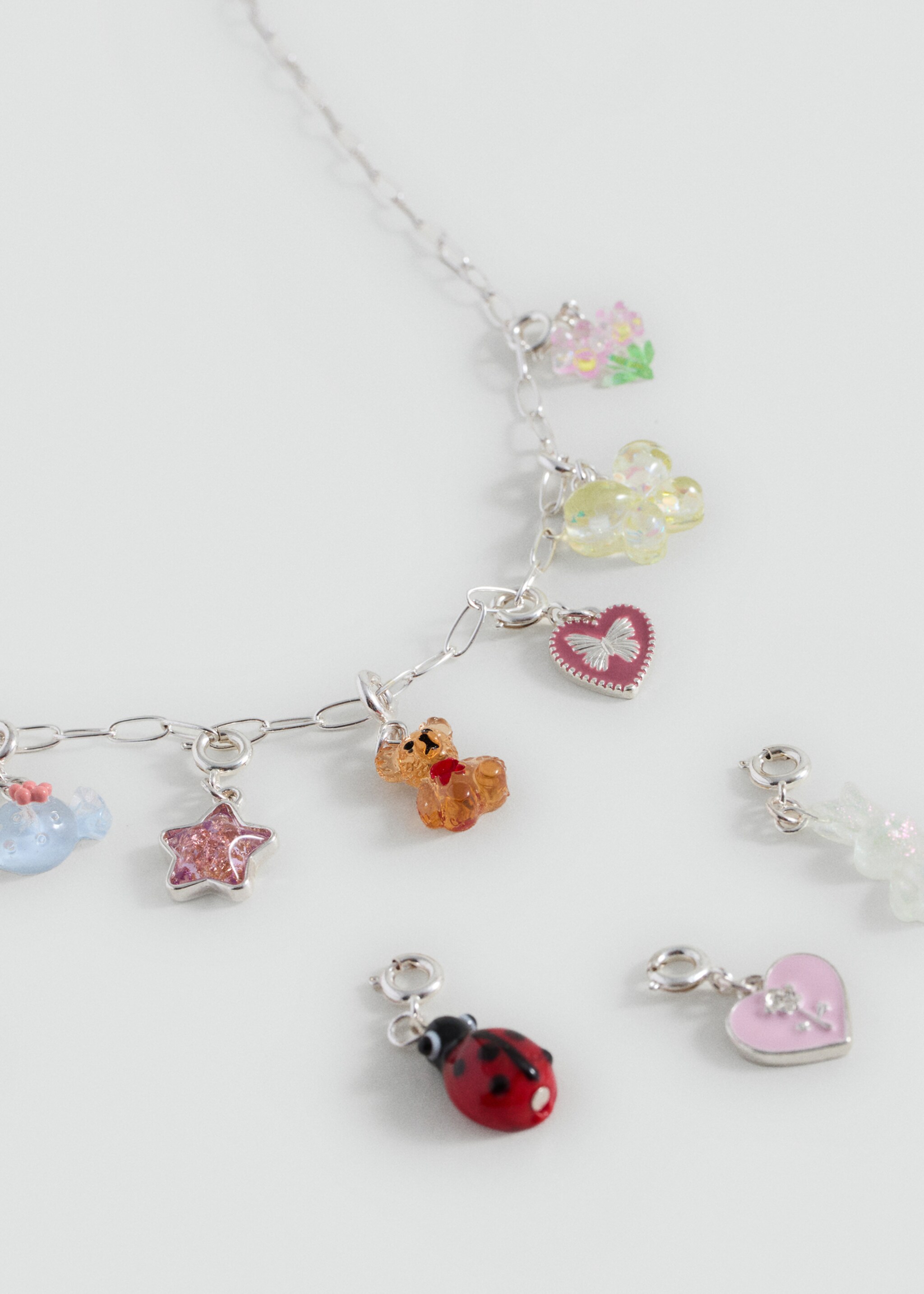Mixed bead necklace - Details of the article 1, Silver. Ref: 17014138-00.