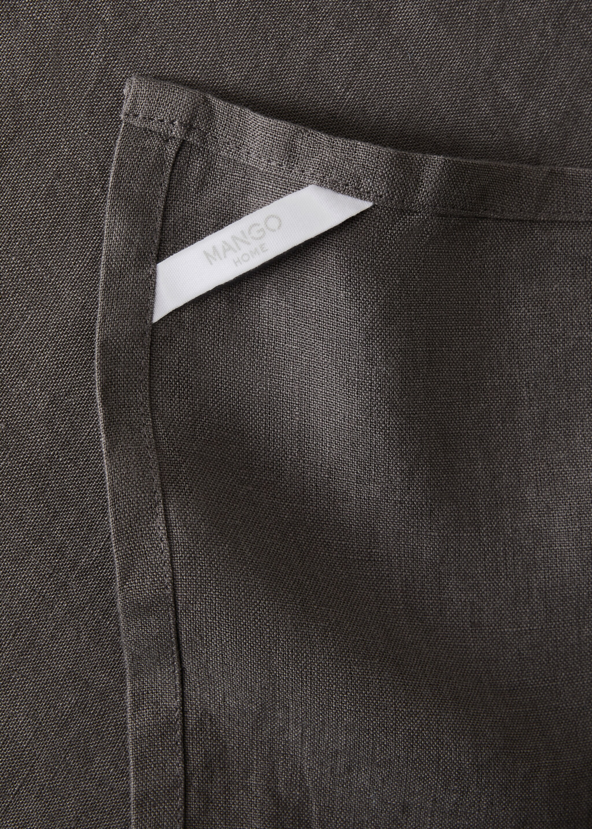 100% linen kitchen cloth - Details of the article 2, Khaki. Ref: 17014139-00.