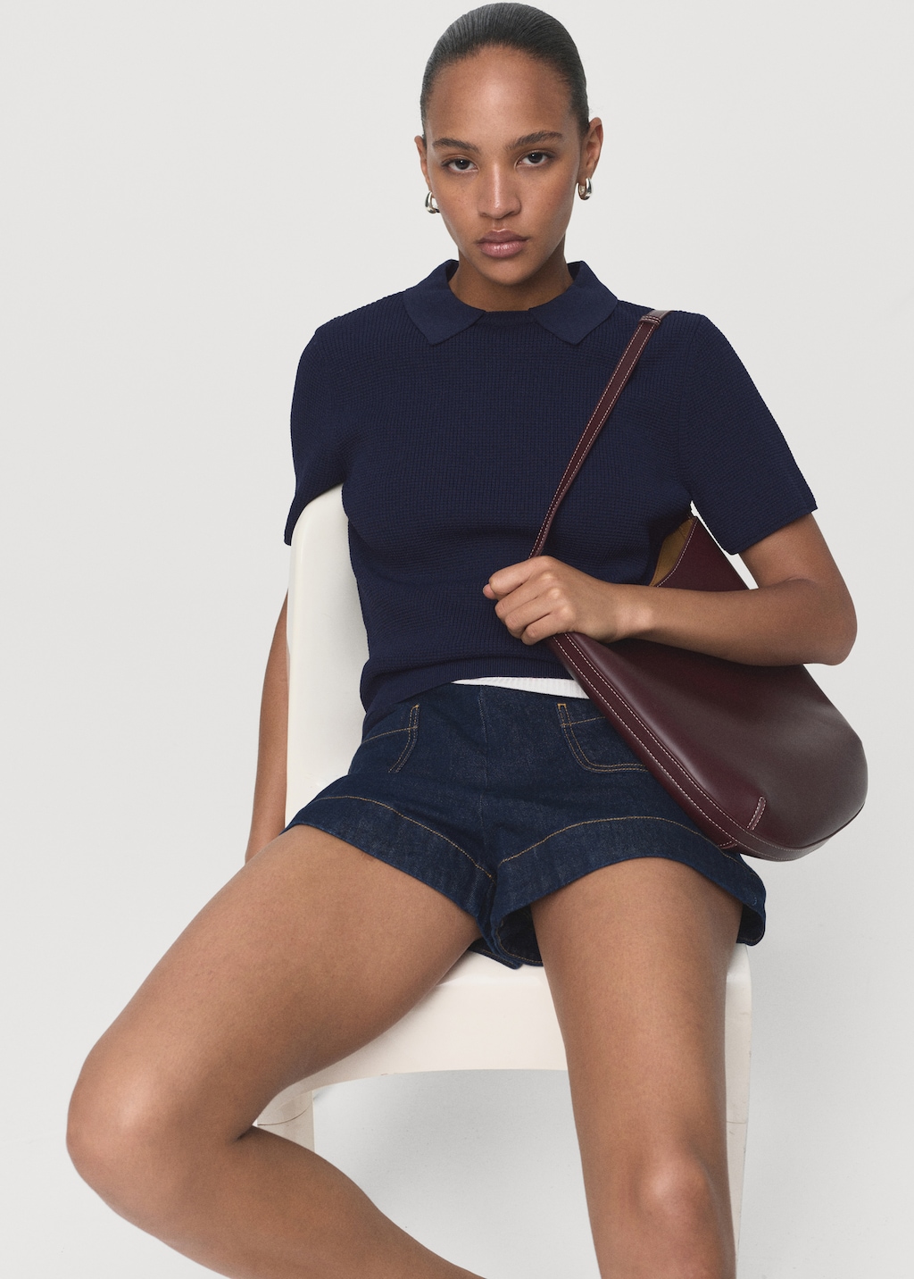 Shirt collar sweater