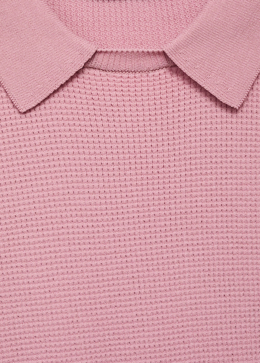 トップス muguet uv cut polo knit PINK BEIGE Textured Knit Polo Top – Urban Planet