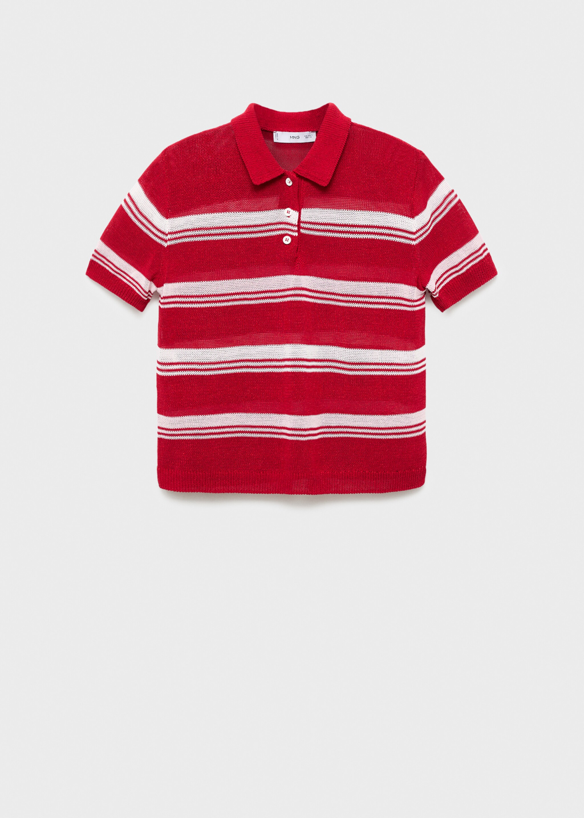 Short-sleeved polo-neck sweater - Article without model, Red. Ref: 17014143-00.