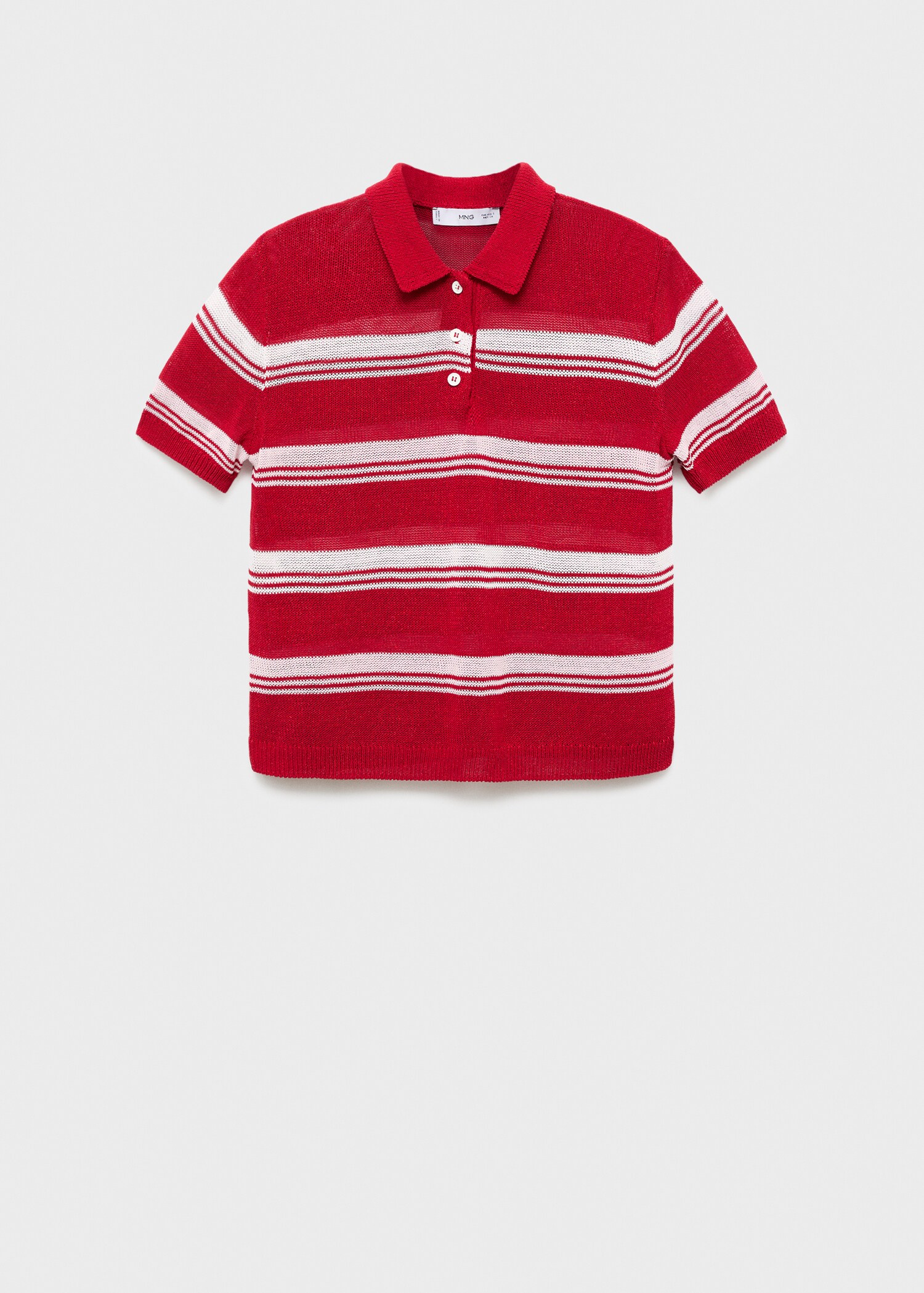 Short-sleeved polo-neck sweater - Article without model