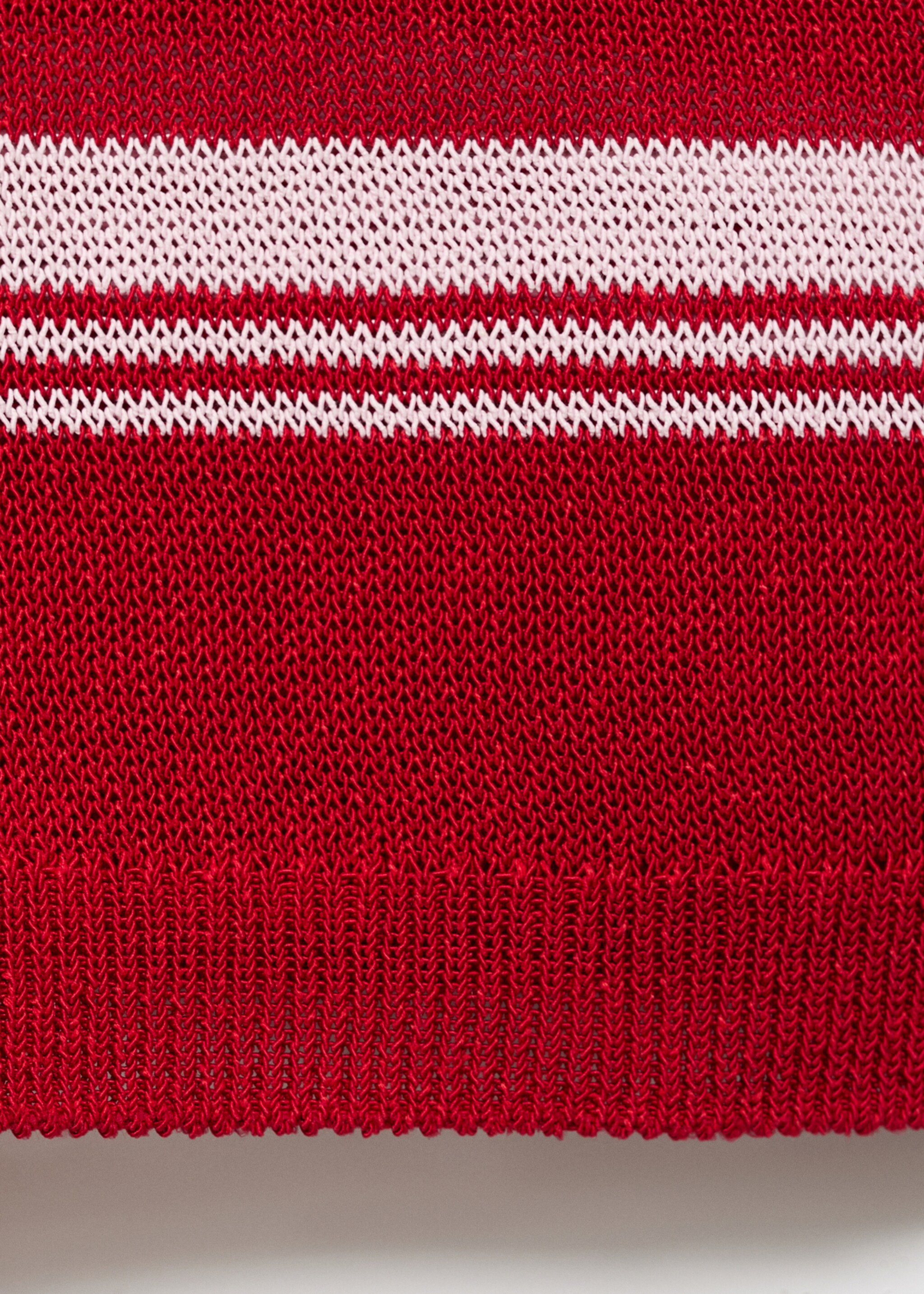Short-sleeved polo-neck sweater - Details of the article 0, Red. Ref: 17014143-00.