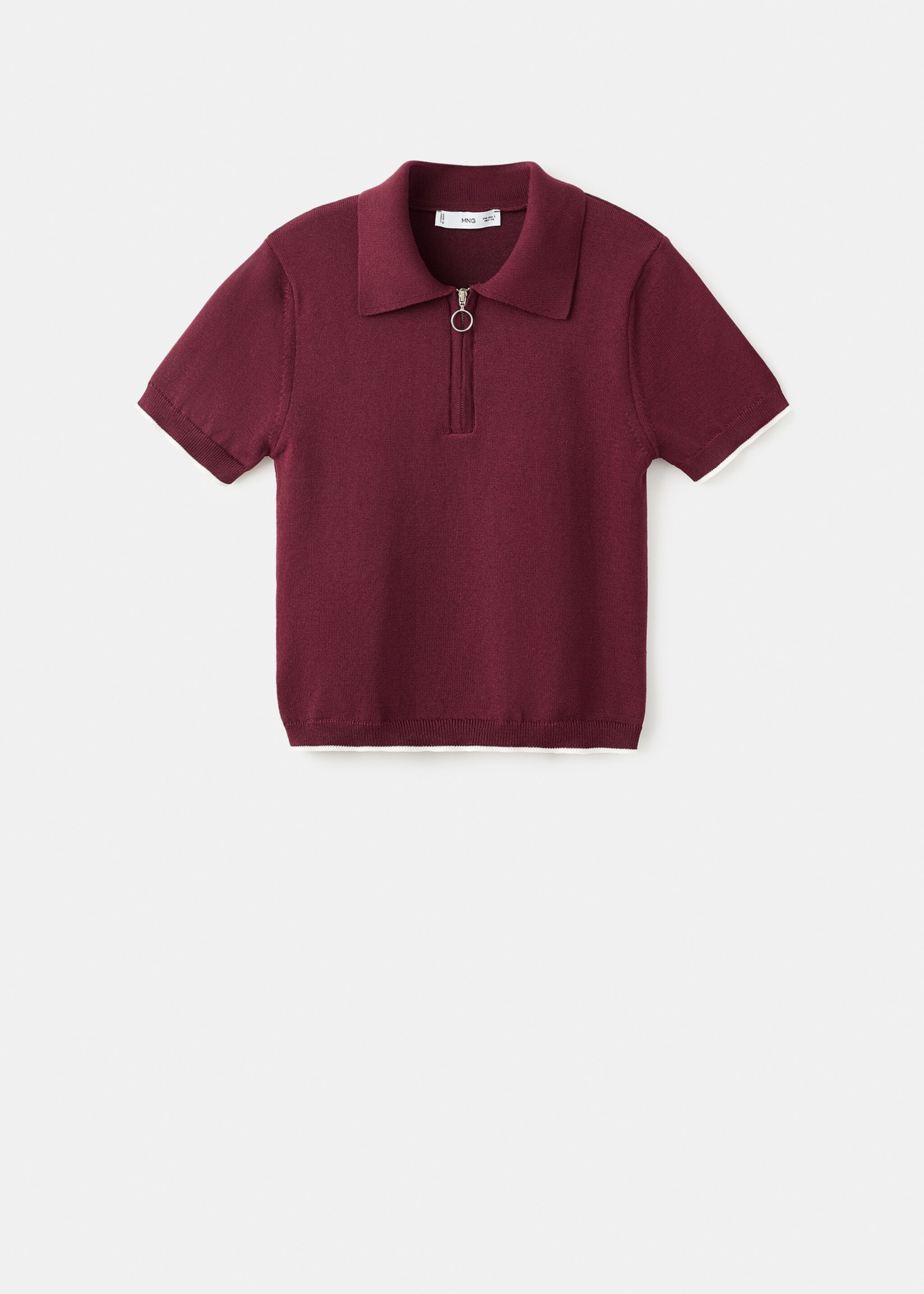 Polo-neck sweater with zip - Article without model, Wine. Ref: 17014144-00.