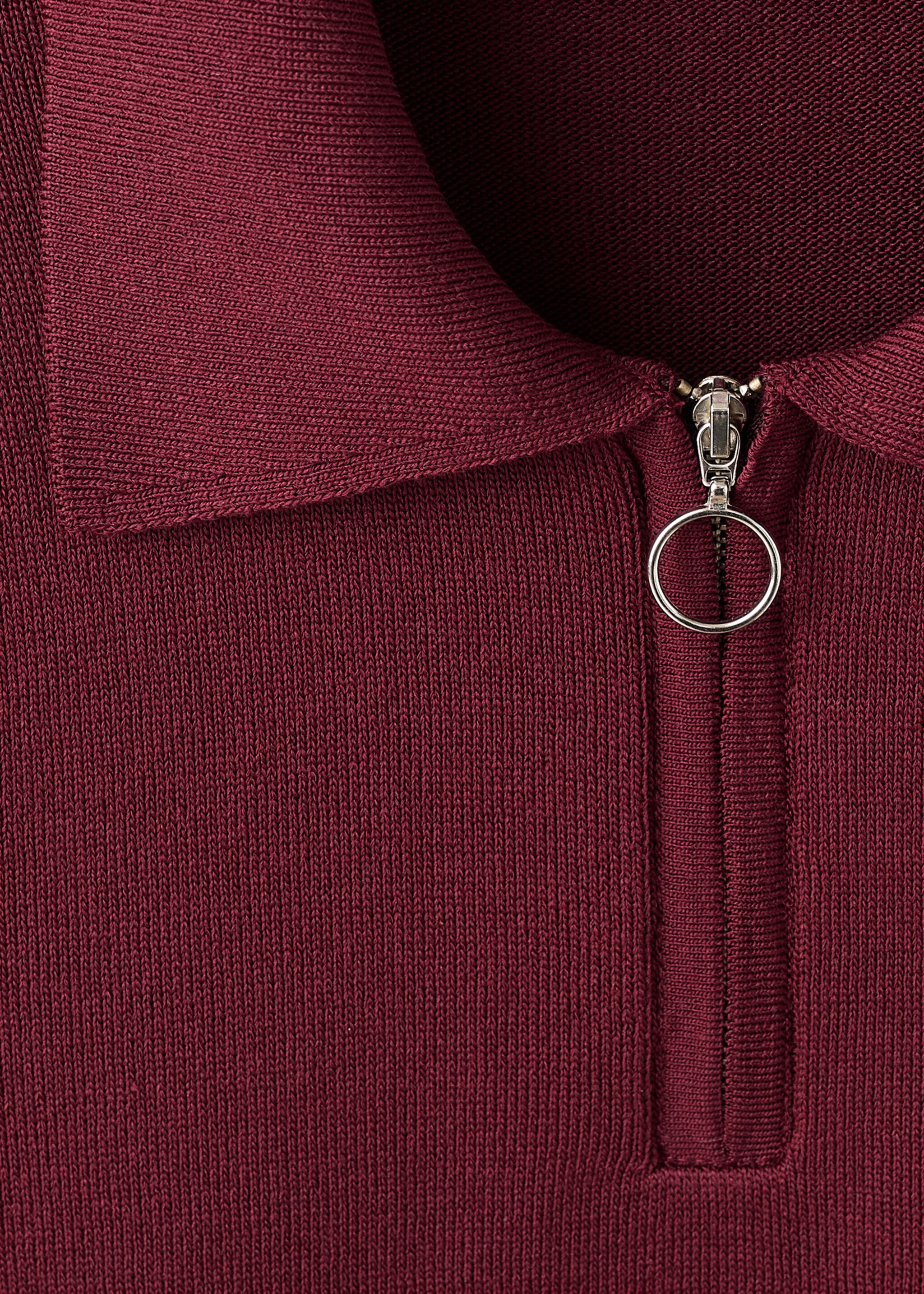 Polo-neck sweater with zip - Details of the article 0, Wine. Ref: 17014144-00.
