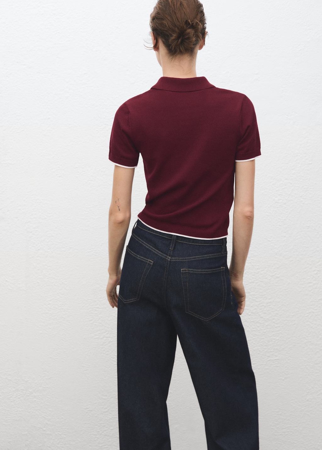 Polo-neck sweater with zipper