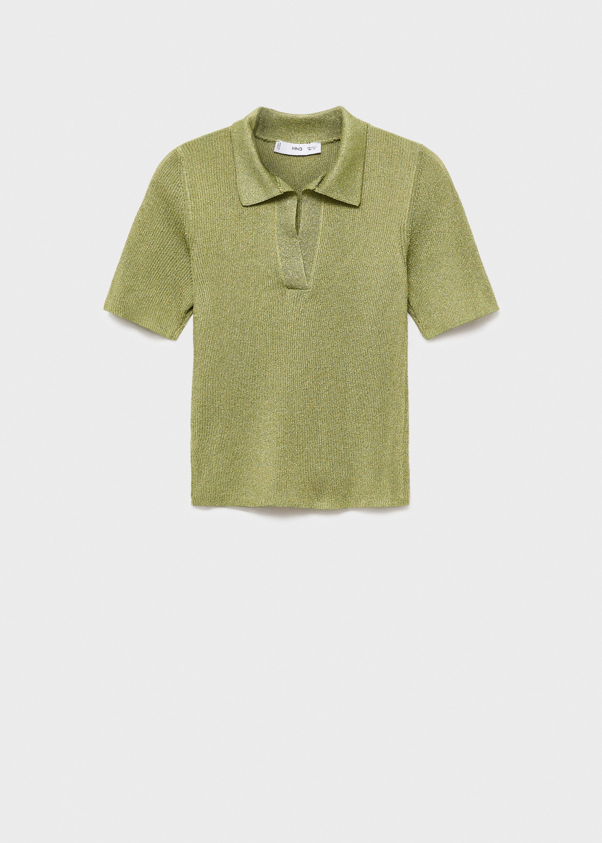 Lurex polo neck sweater - Article without model, Pastel Green. Ref: 17014145-00.
