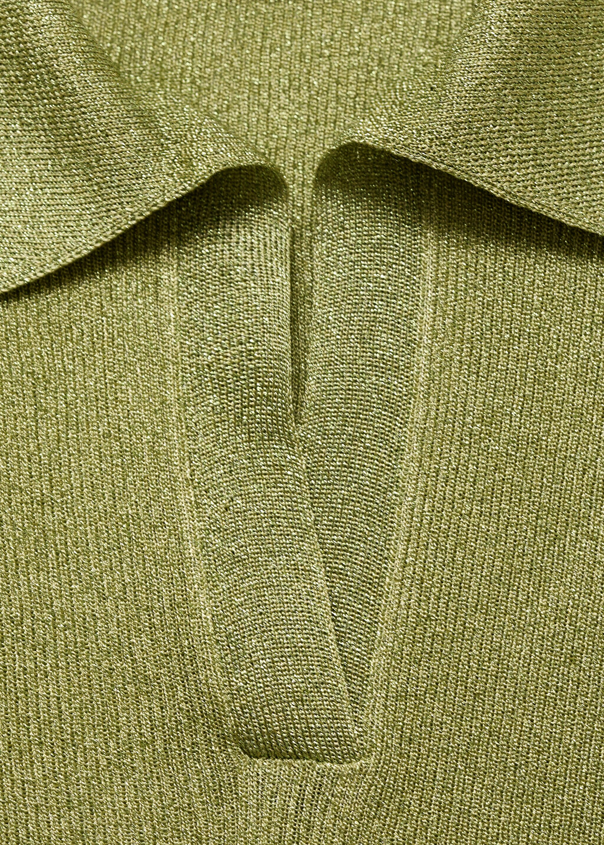 Lurex polo neck sweater - Details of the article 8, Pastel Green. Ref: 17014145-00.