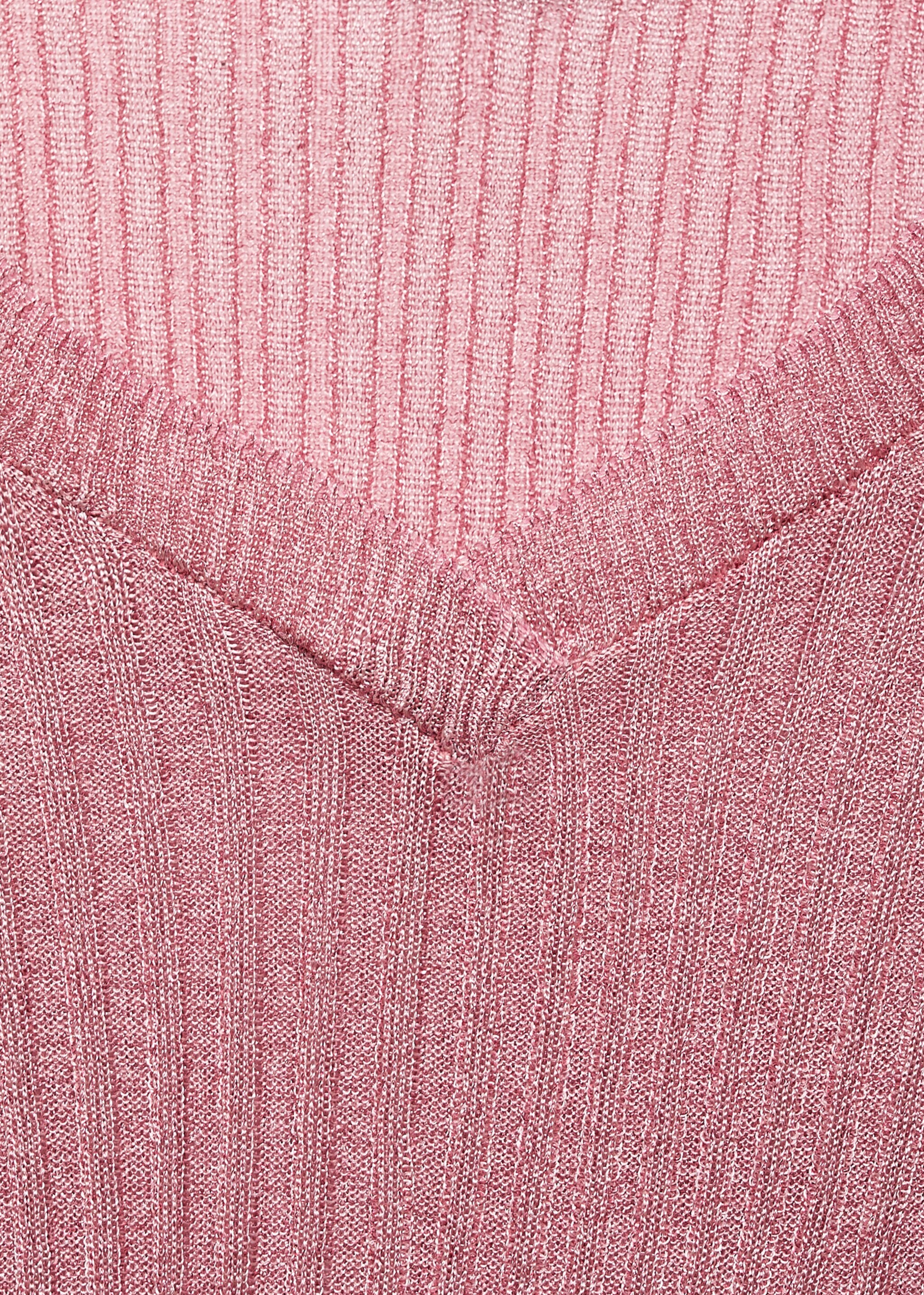 Short-sleeved lurex sweater - Details of the article 8, Pastel Pink. Ref: 17014146-00.