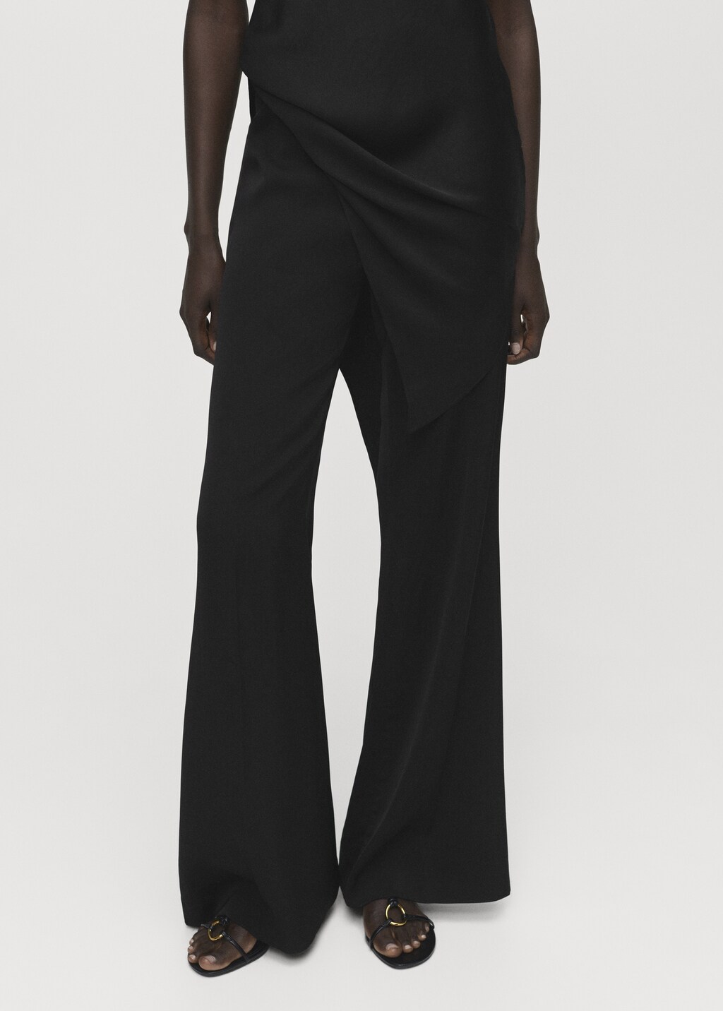 Long flared trousers