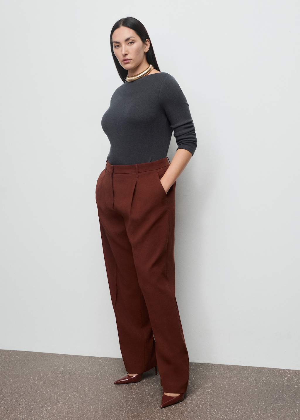 Modal straight-fit pants