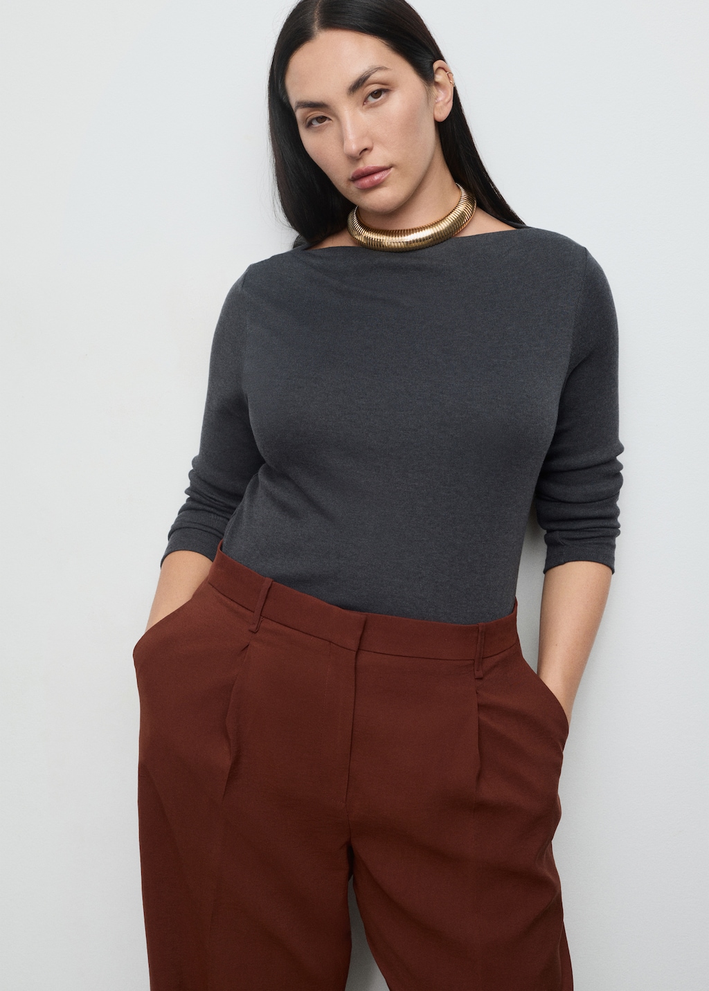 Modal straight-fit pants