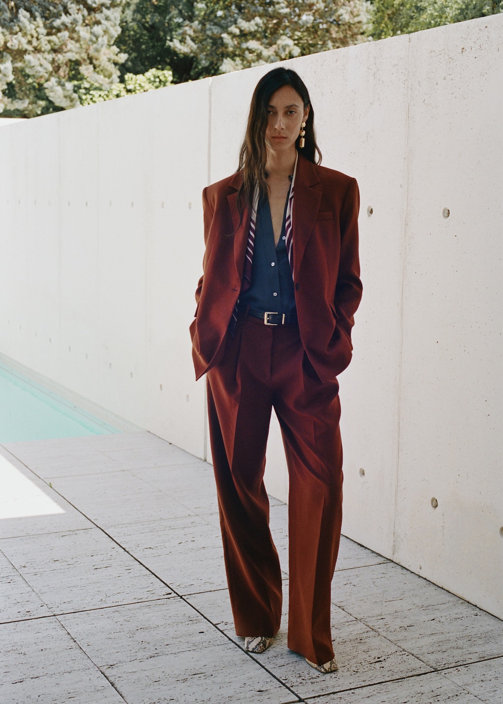 Modal straight-fit pants