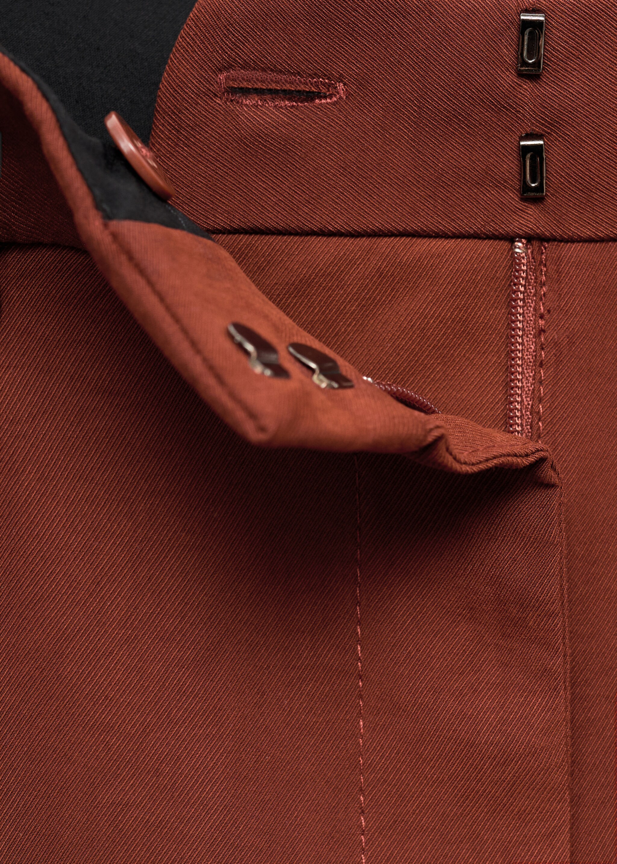 Pantalón recto modal - Detalle del artículo 8, Naranja tostado. Ref: 17014151-00.