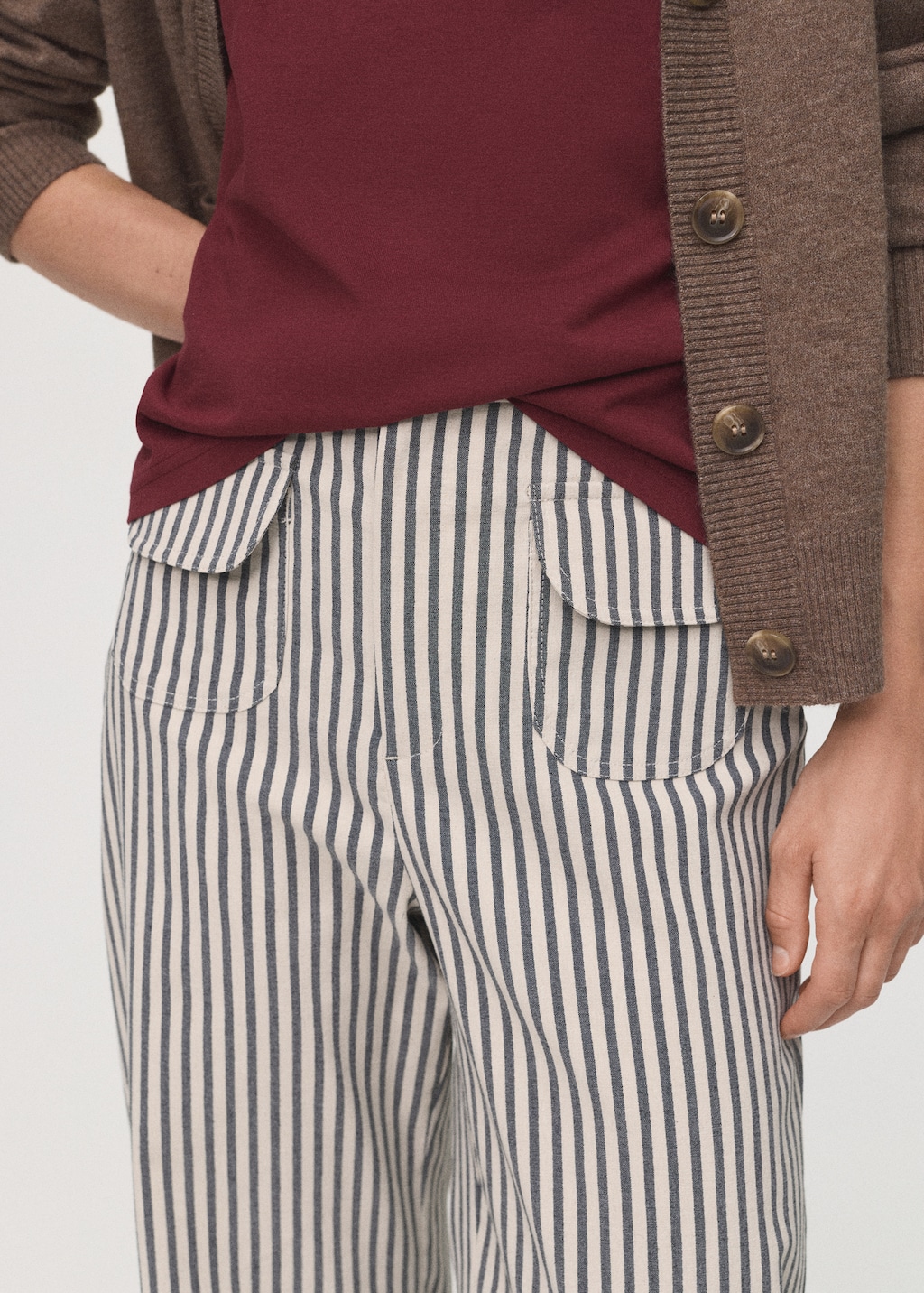 Striped pants with pockets