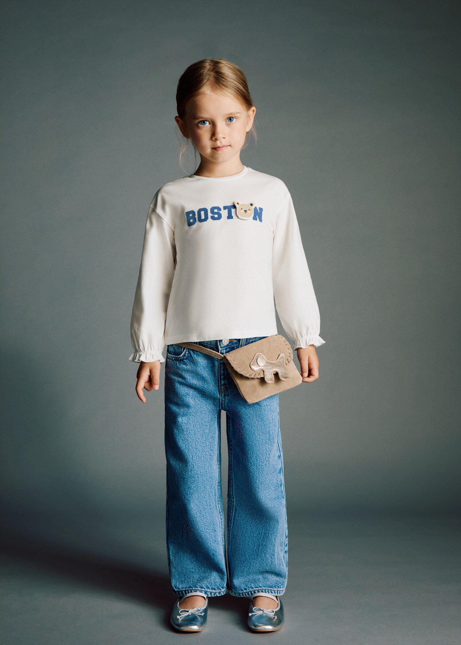 Camiseta algodón bordado infantil - Plano medio