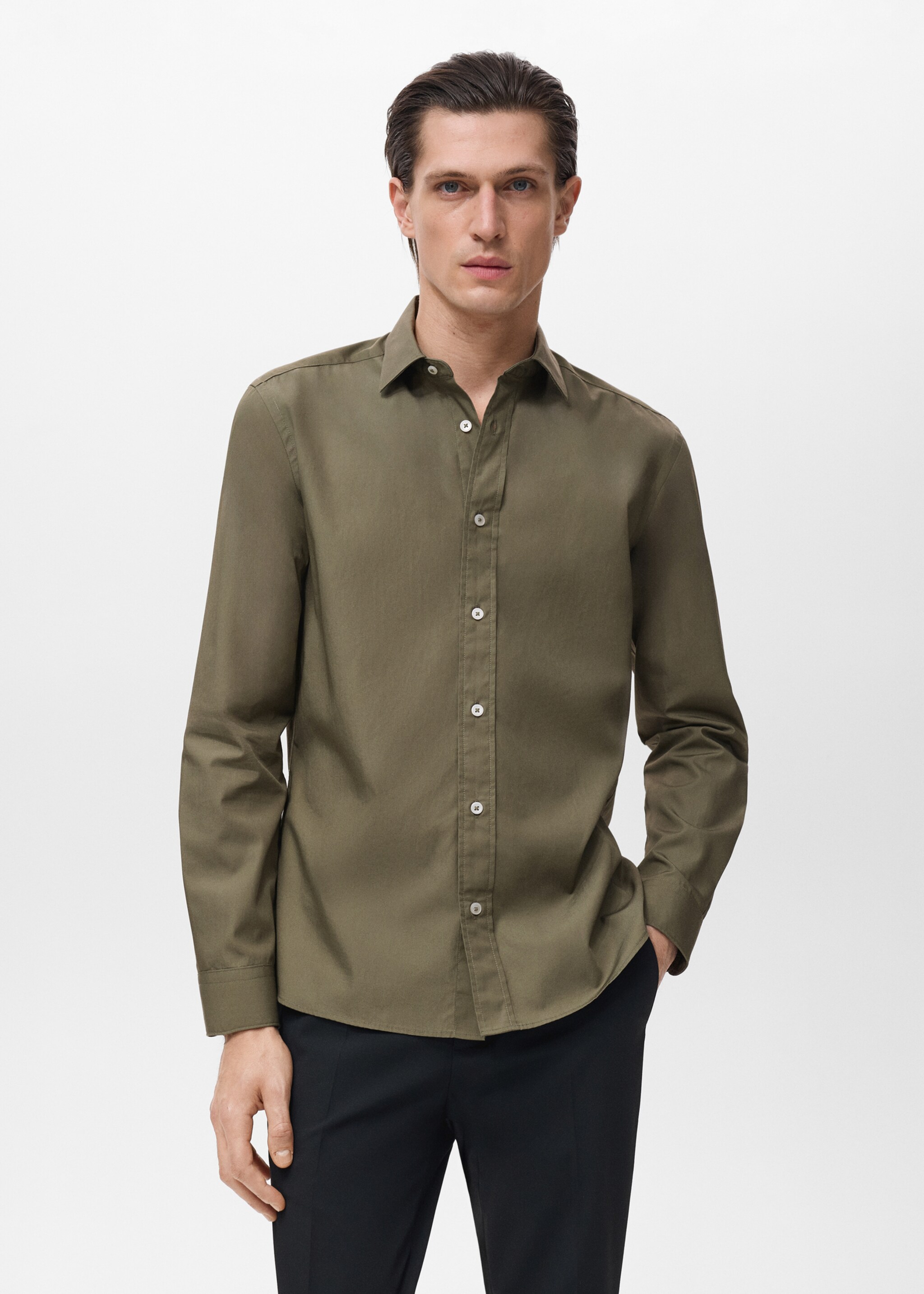 Camisa play - Plano medio, Khaki. Ref: 17014435-00.