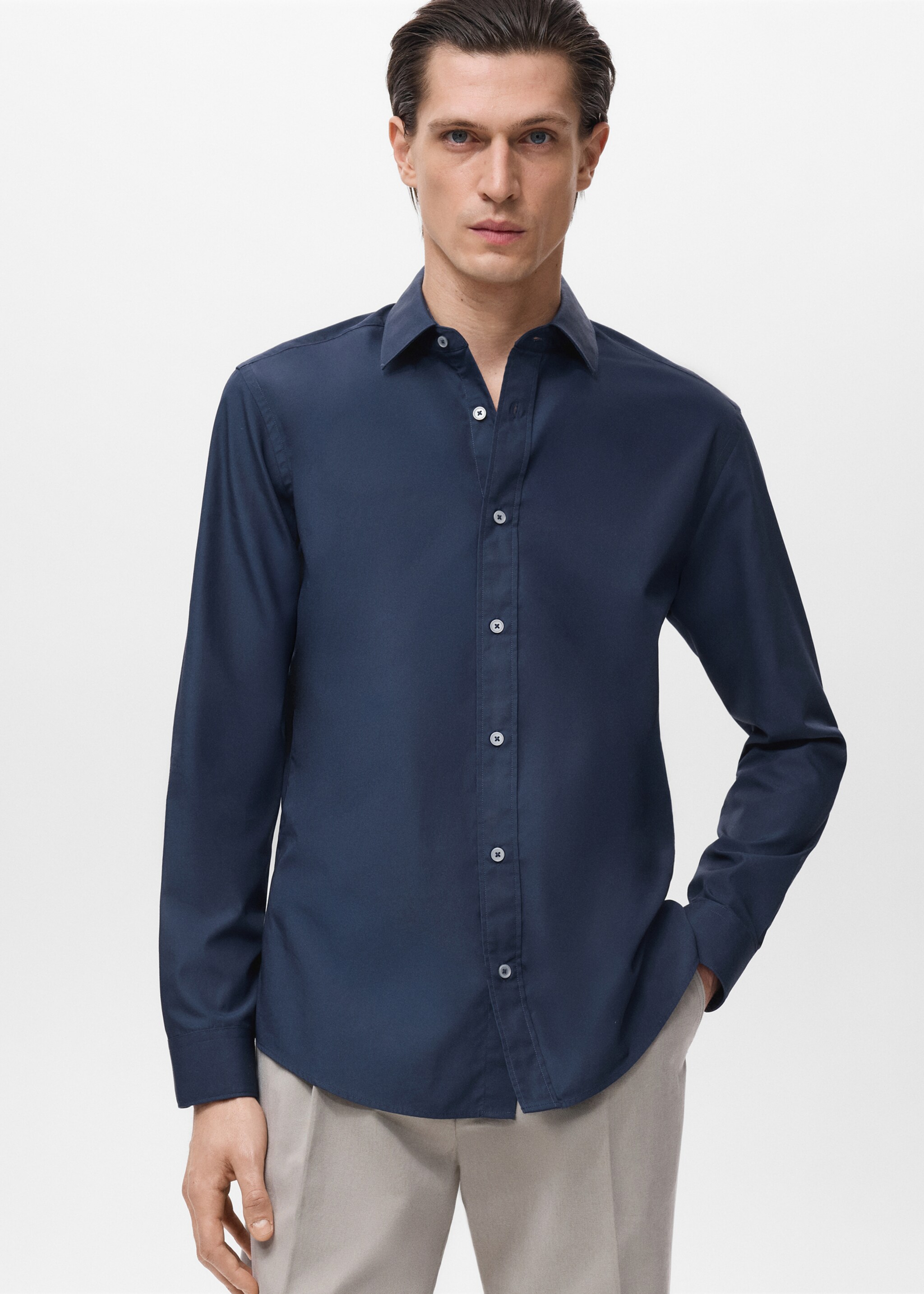 Camisa play - Plano medio, Azul marino. Ref: 17014435-00.
