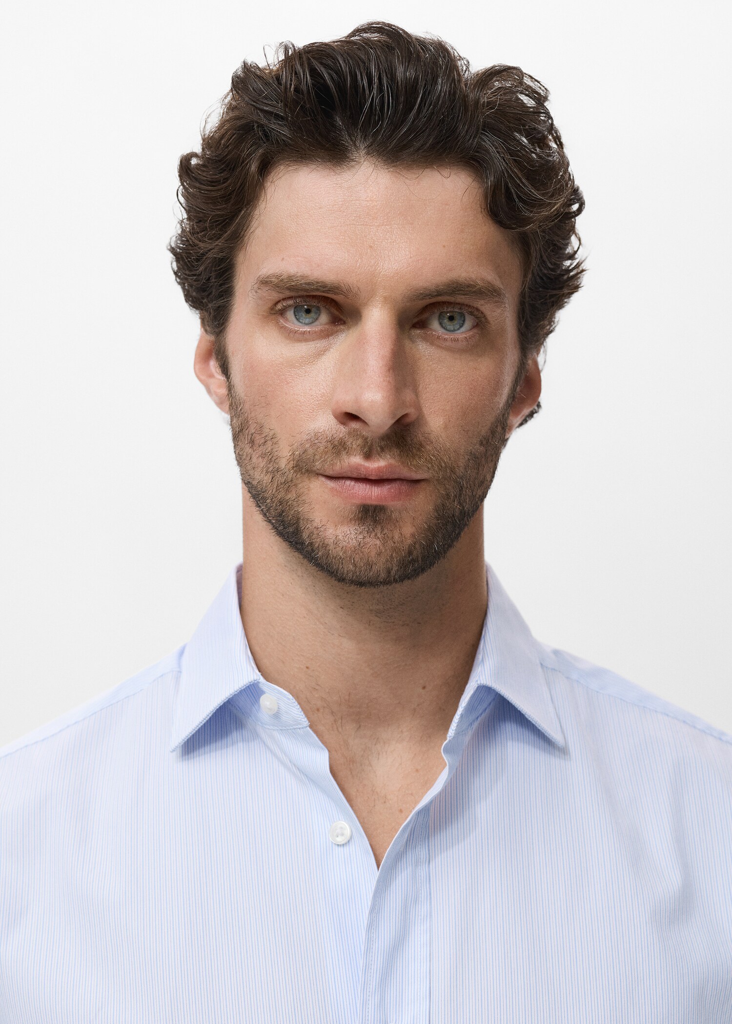Regular fit striped cotton shirt - Details of the article 1
