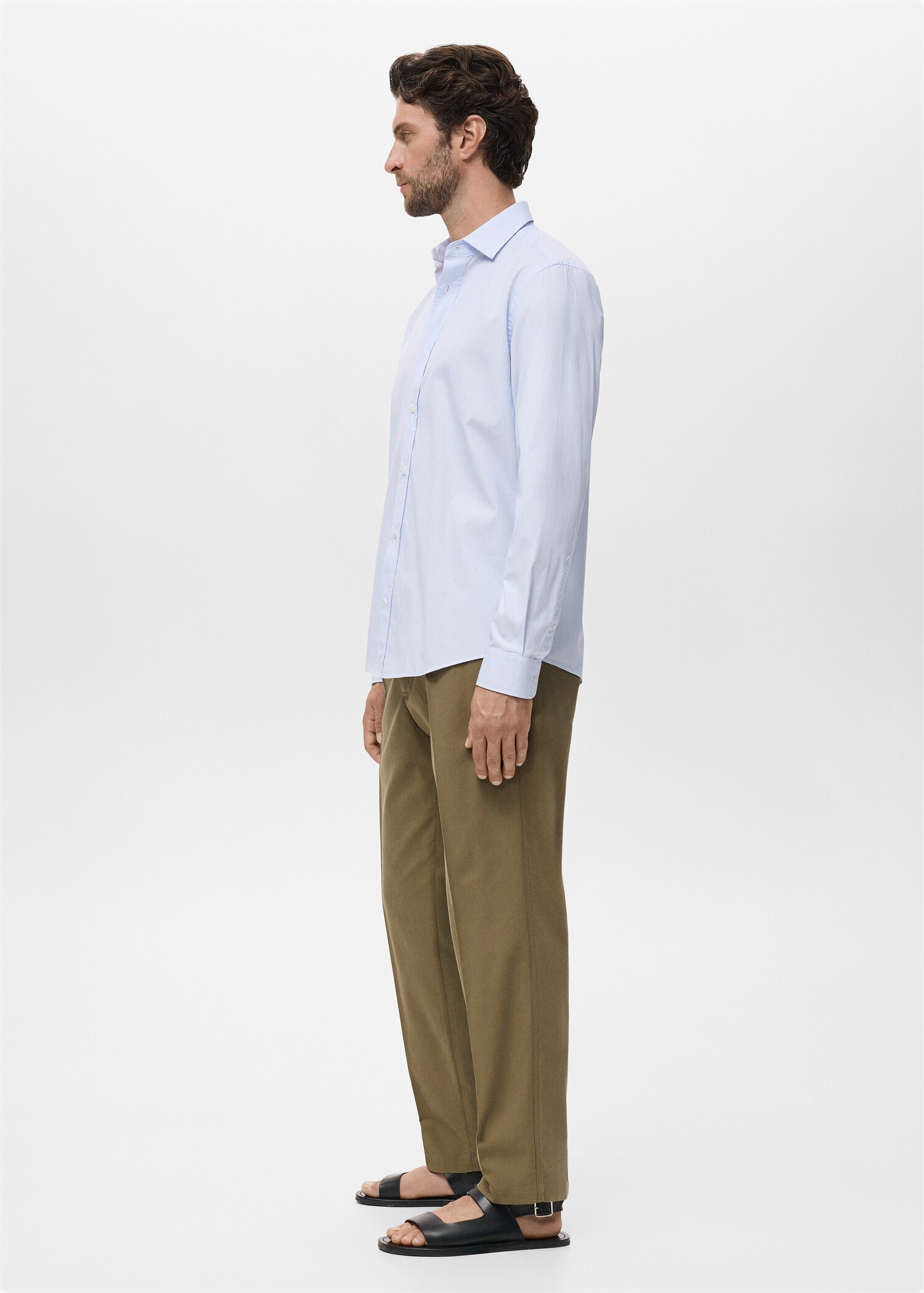 Regular fit striped cotton shirt - Details of the article 2