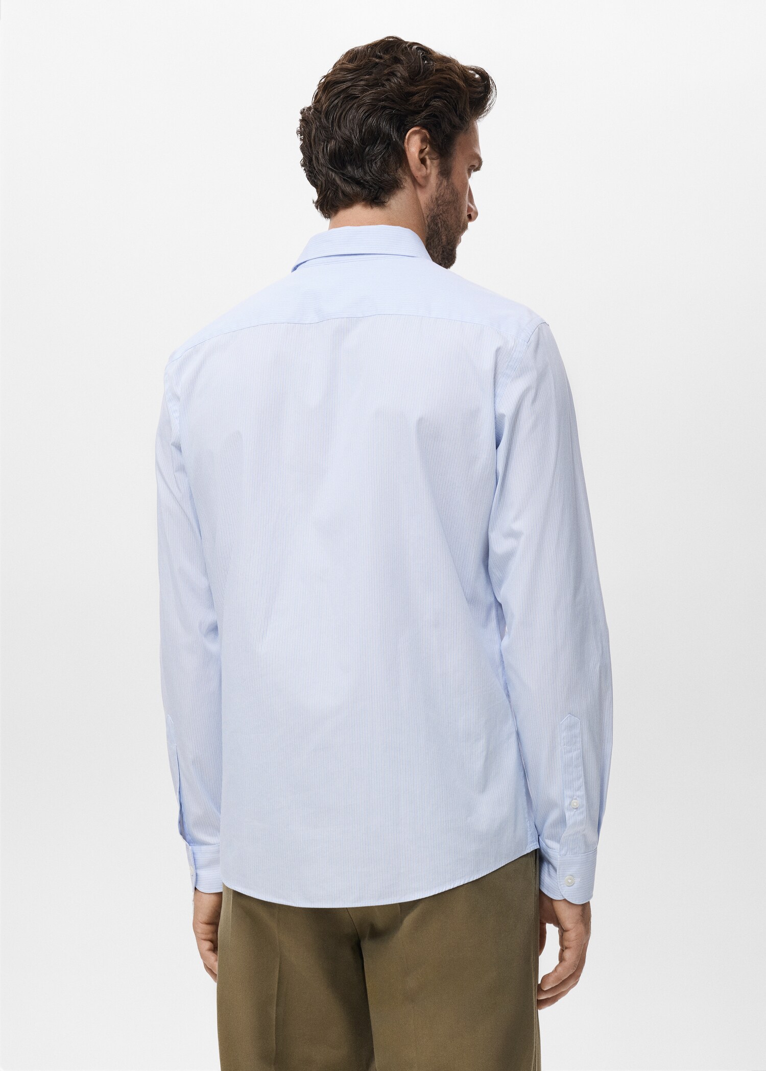 Regular fit striped cotton shirt - Reverse of the article