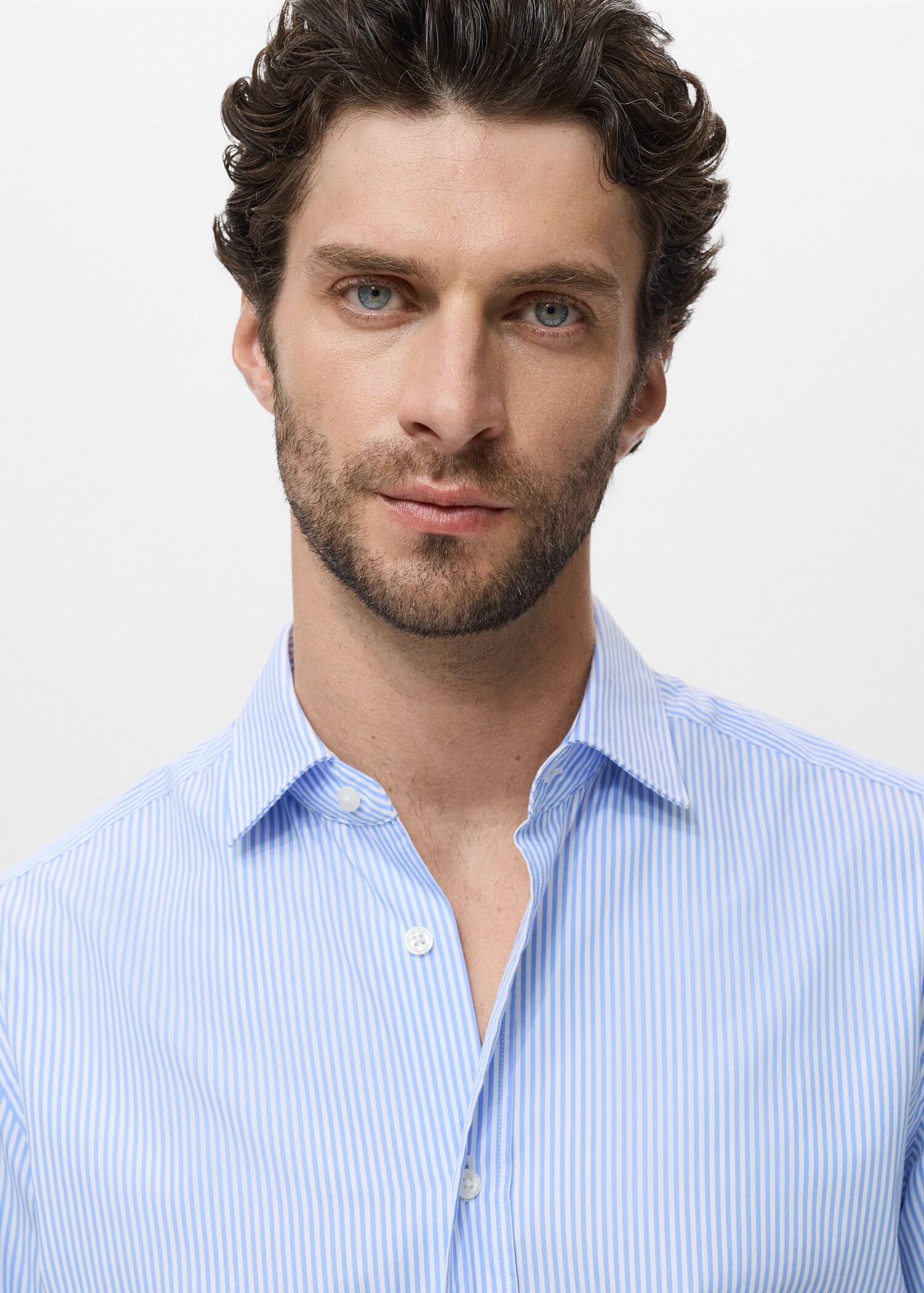 Regular fit striped cotton shirt - Details of the article 1