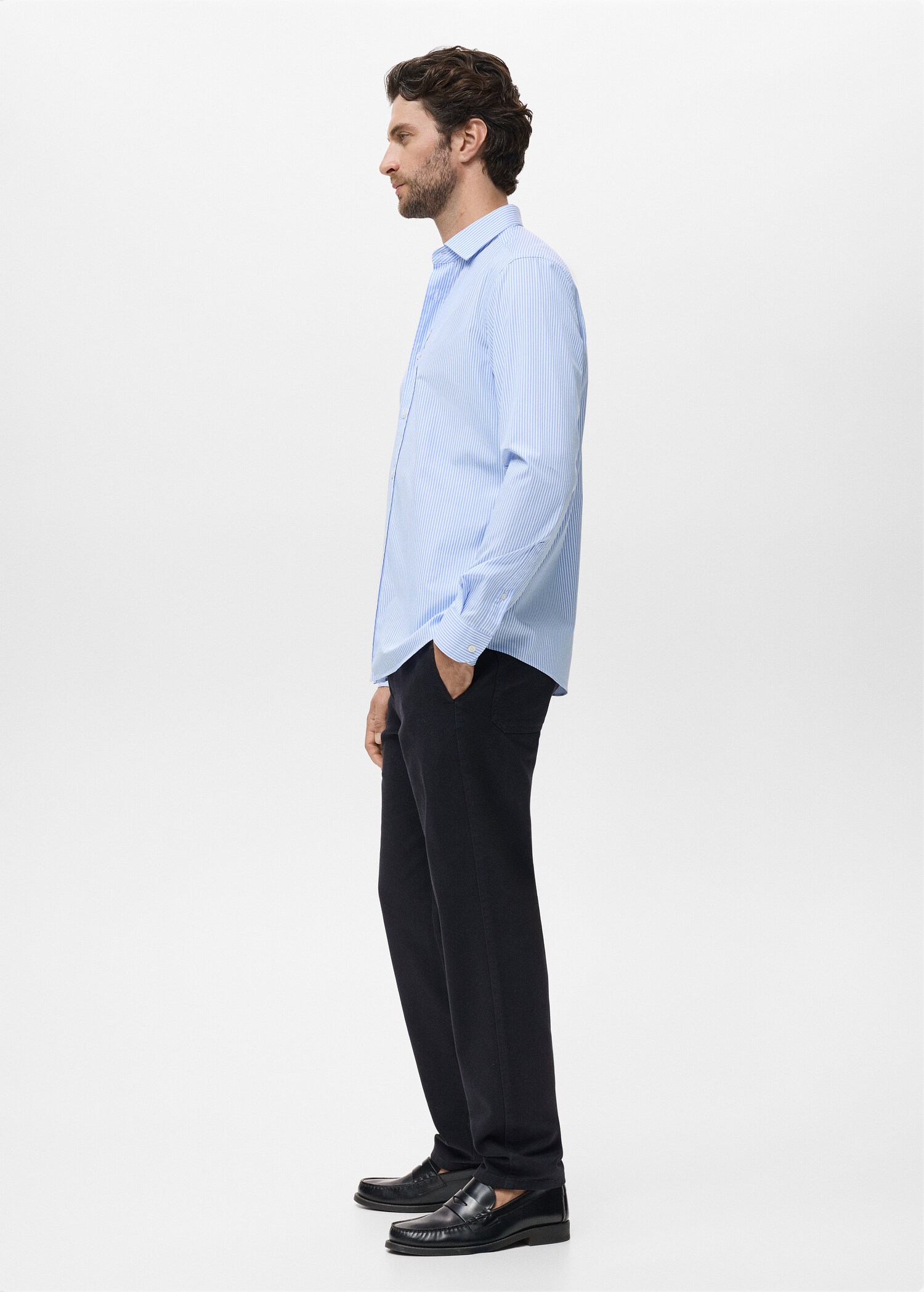 Regular fit striped cotton shirt - Details of the article 2