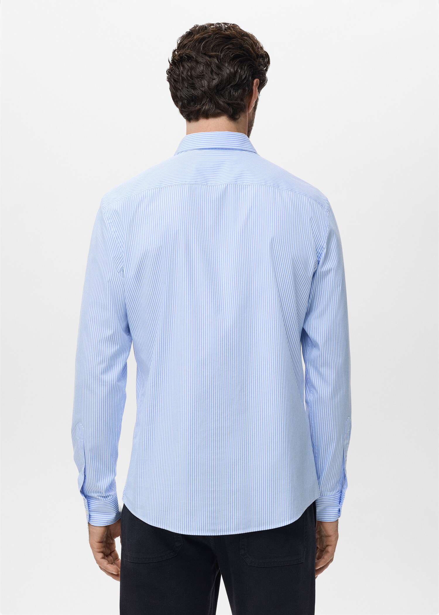 Regular fit striped cotton shirt - Reverse of the article