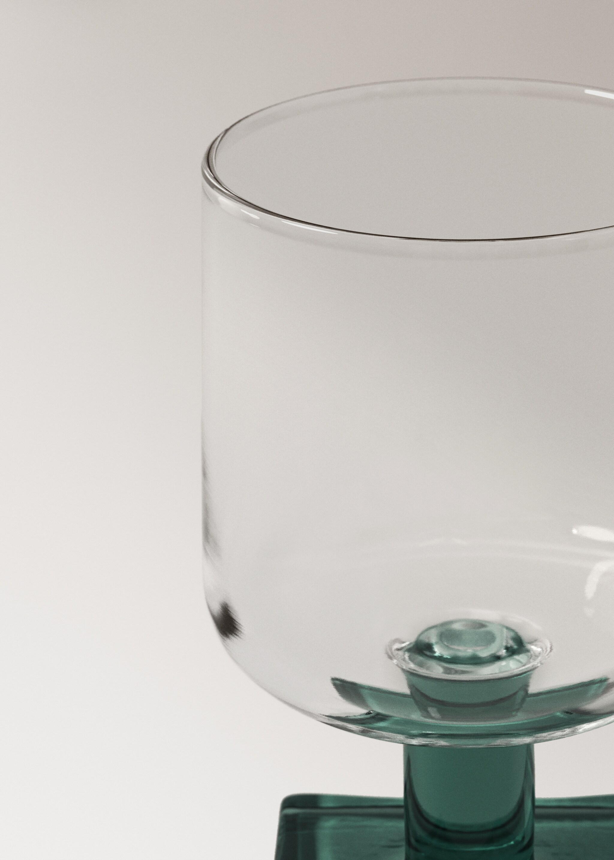 Borosilicate glass vase with coloured base - Details of the article 2, Brown. Ref: 17014445-00.