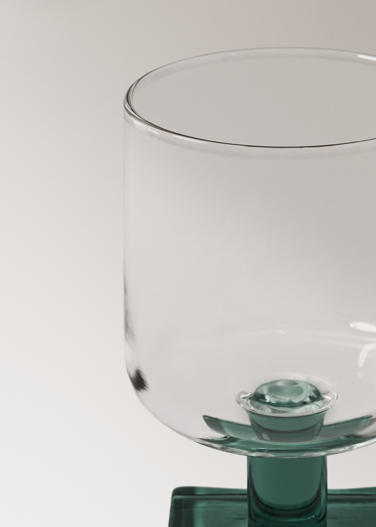 Borosilicate glass vase with coloured base - Details of the article 2