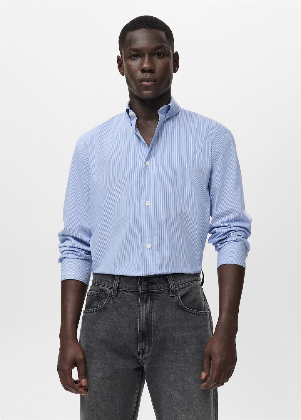 Regular fit striped cotton shirt