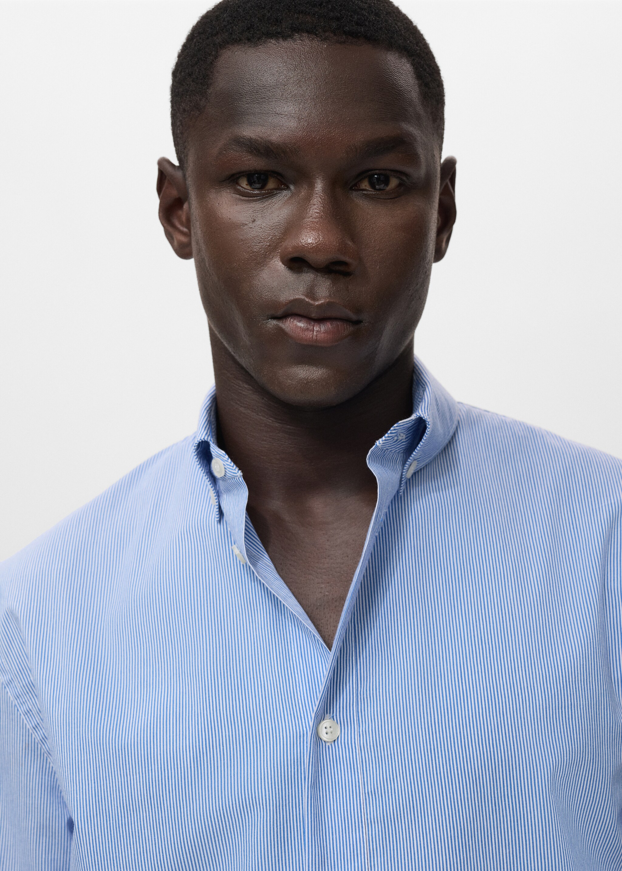 Chemise coton rayures regular-fit - Détail de l'article 1, Bleu ciel. Ref: 17014450-00.