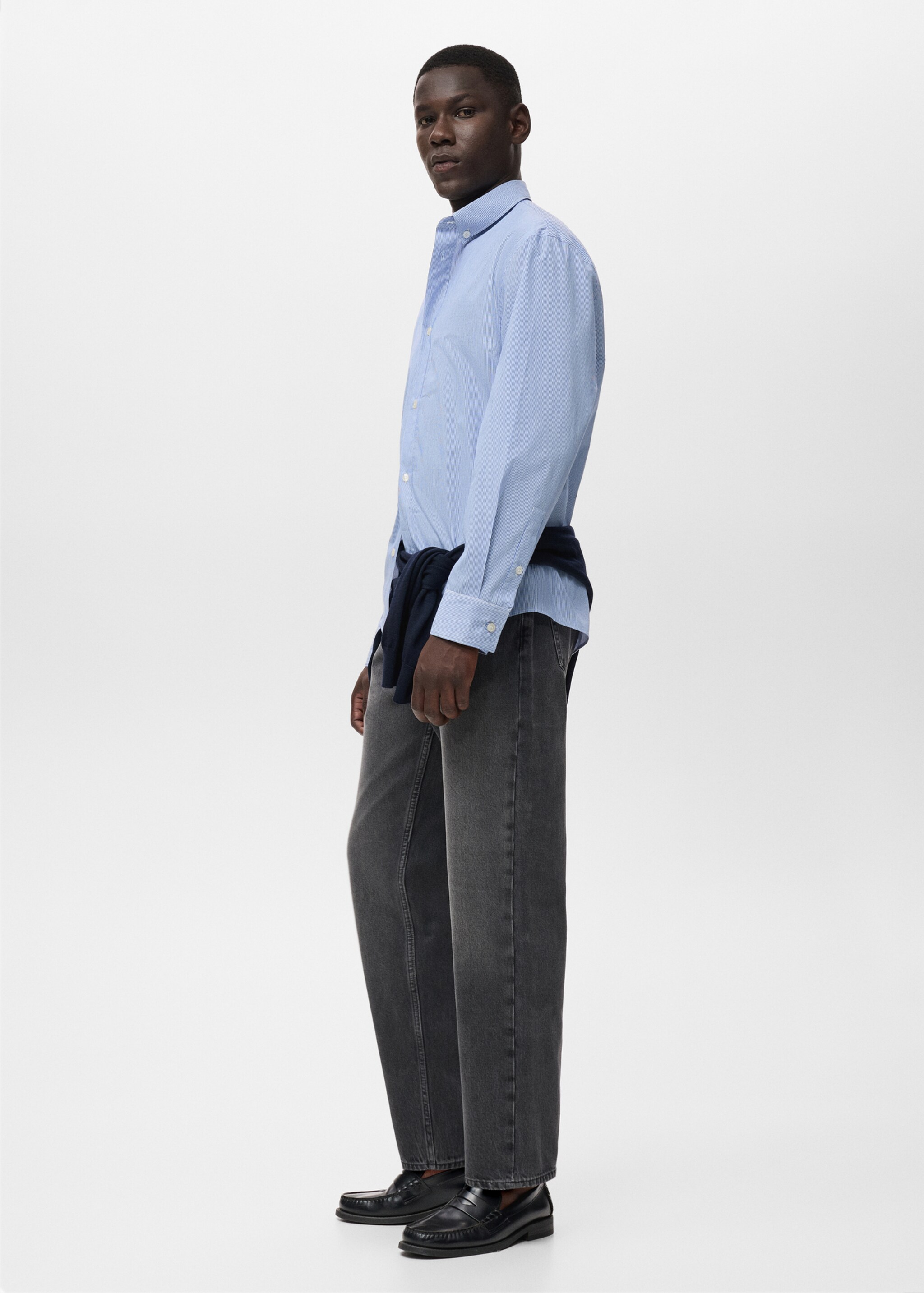 Chemise coton rayures regular-fit - Détail de l'article 2, Bleu ciel. Ref: 17014450-00.